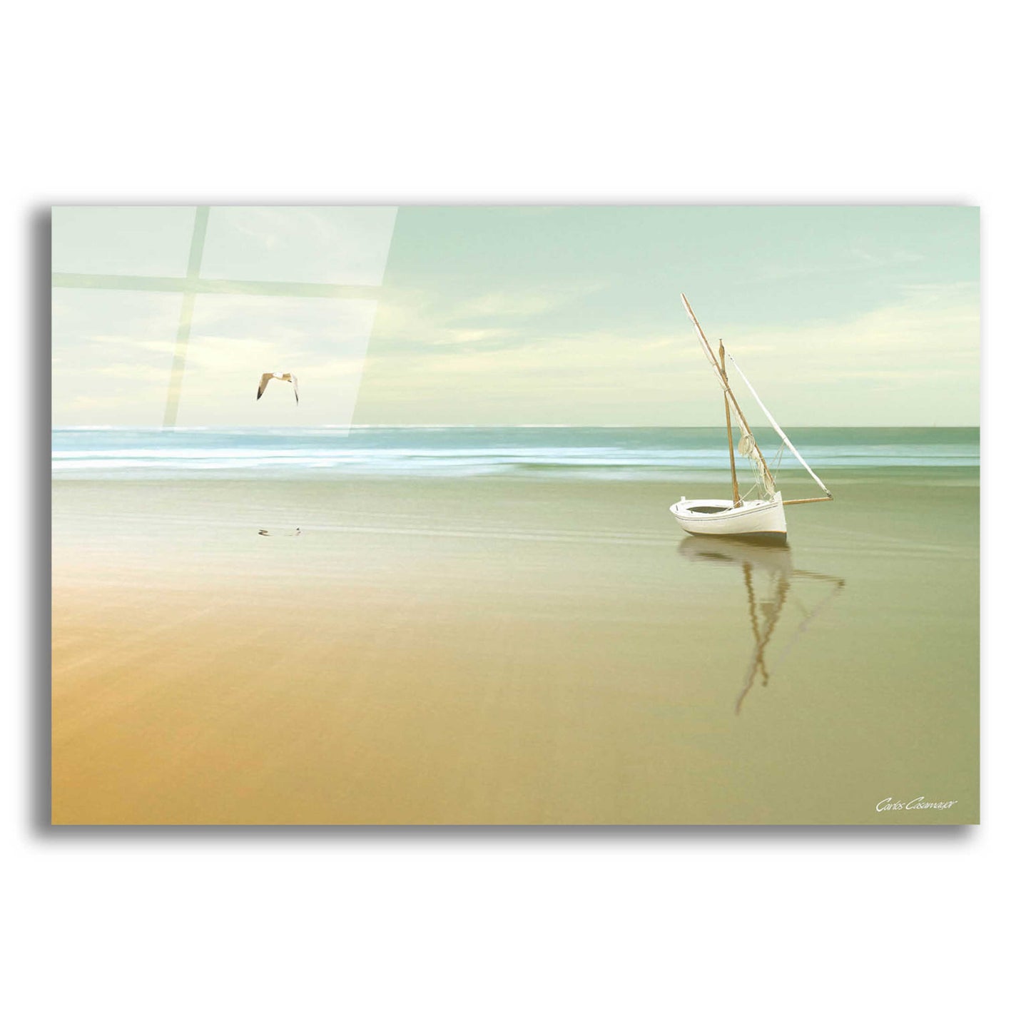 Epic Art 'Soft Sunrise on the Beach 1' by Carlos Casamayor, Acrylic Glass Wall Art,24x16