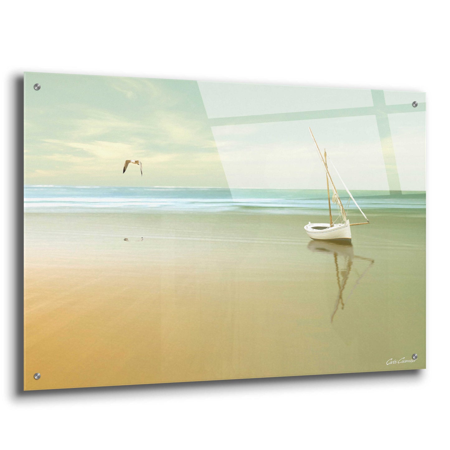 Epic Art 'Soft Sunrise on the Beach 1' by Carlos Casamayor, Acrylic Glass Wall Art,36x24