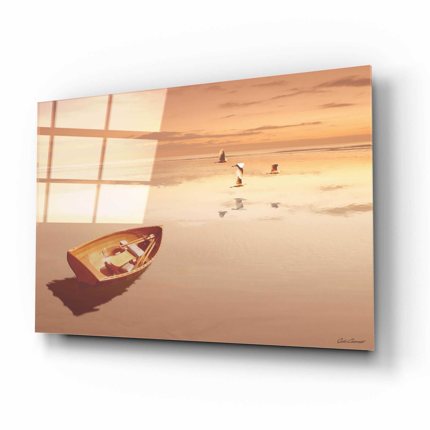 Epic Art 'Soft Sunrise on the Beach 2' by Carlos Casamayor, Acrylic Glass Wall Art,16x12