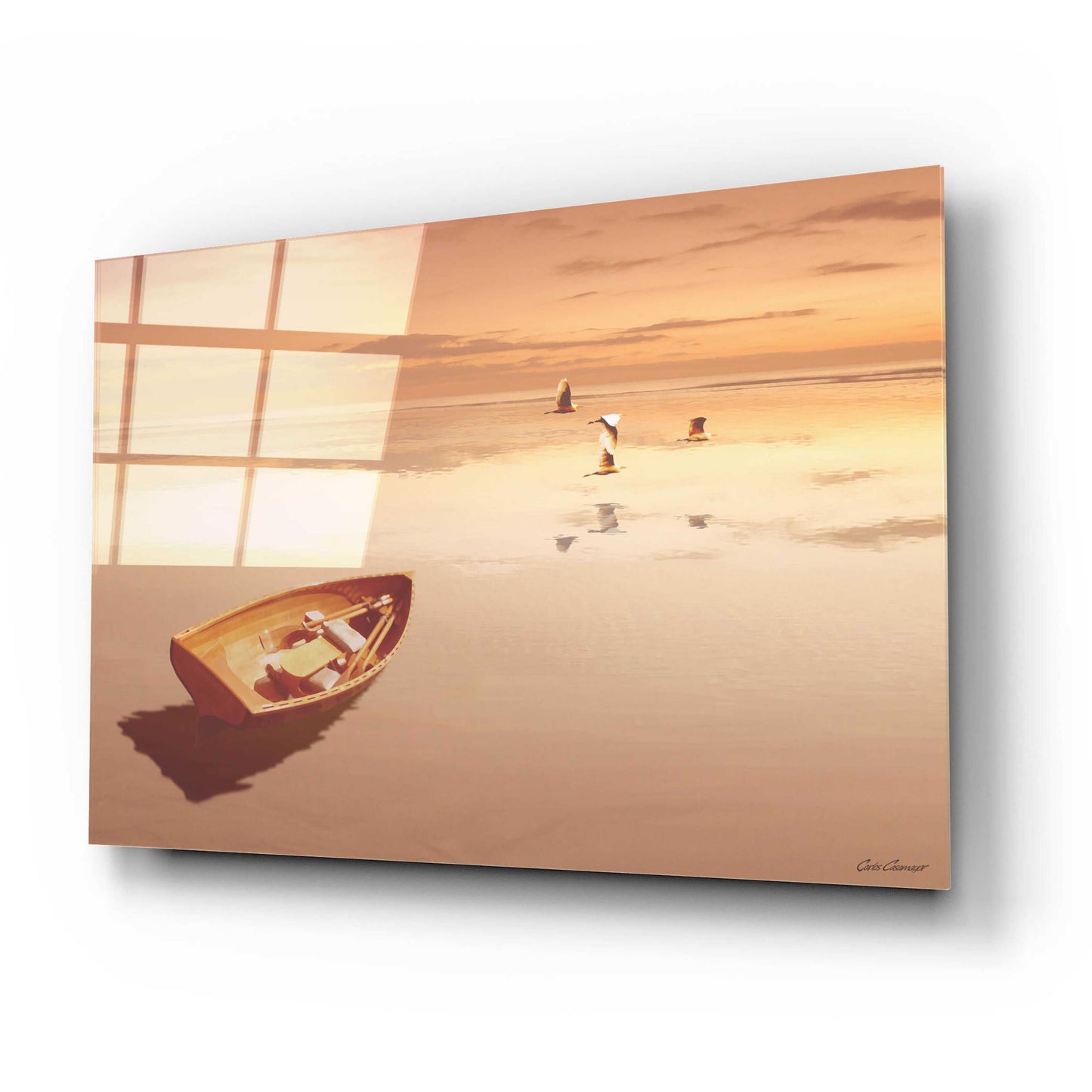 Epic Art 'Soft Sunrise on the Beach 2' by Carlos Casamayor, Acrylic Glass Wall Art,24x16