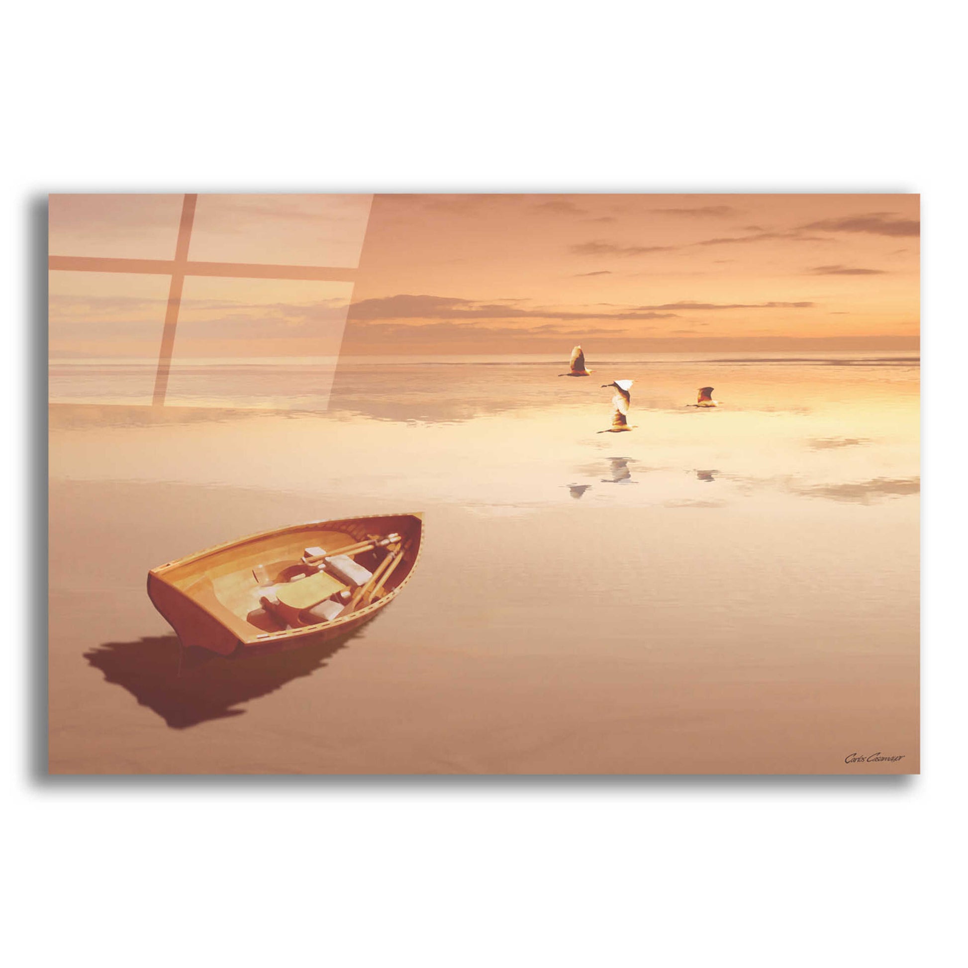 Epic Art 'Soft Sunrise on the Beach 2' by Carlos Casamayor, Acrylic Glass Wall Art,24x16