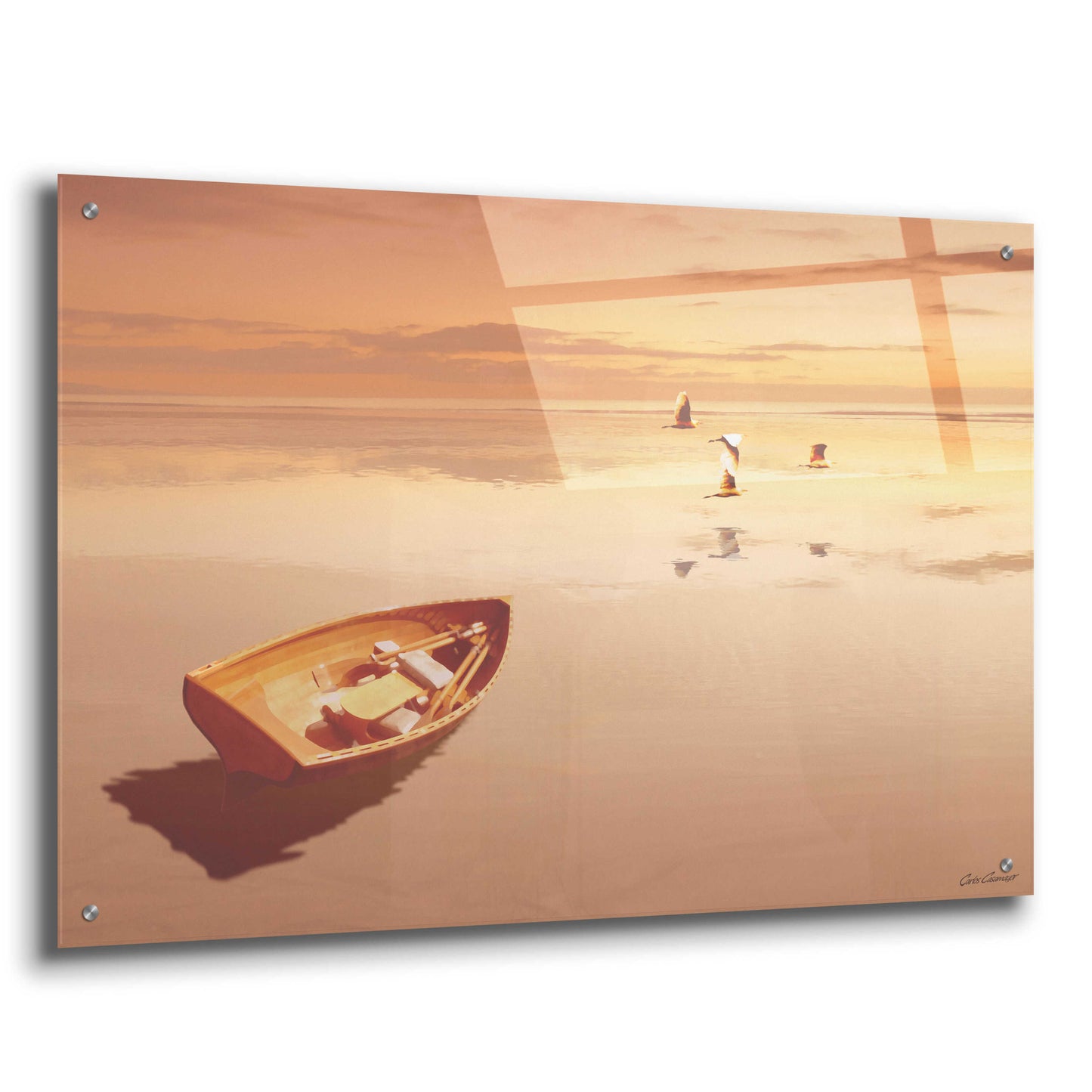 Epic Art 'Soft Sunrise on the Beach 2' by Carlos Casamayor, Acrylic Glass Wall Art,36x24