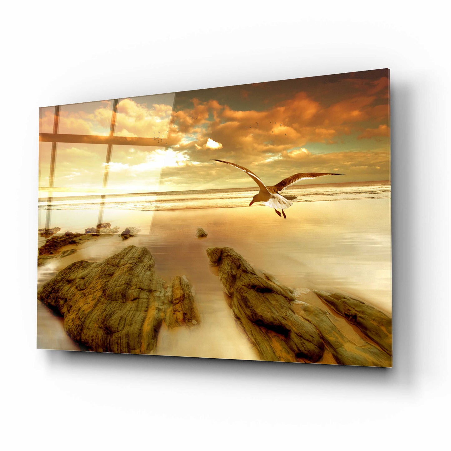 Epic Art 'Soft Sunrise on the Beach 4' by Carlos Casamayor, Acrylic Glass Wall Art,16x12