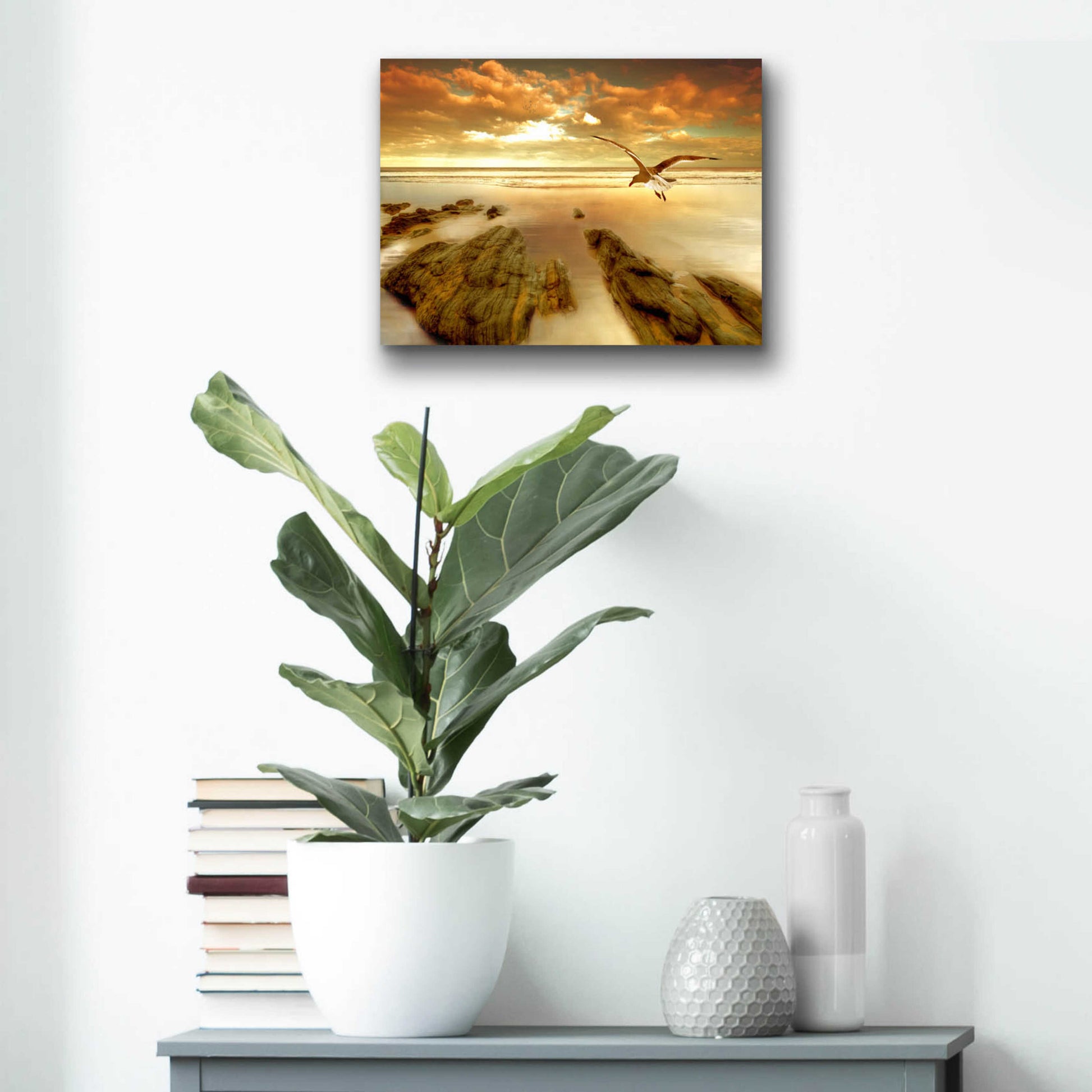 Epic Art 'Soft Sunrise on the Beach 4' by Carlos Casamayor, Acrylic Glass Wall Art,16x12