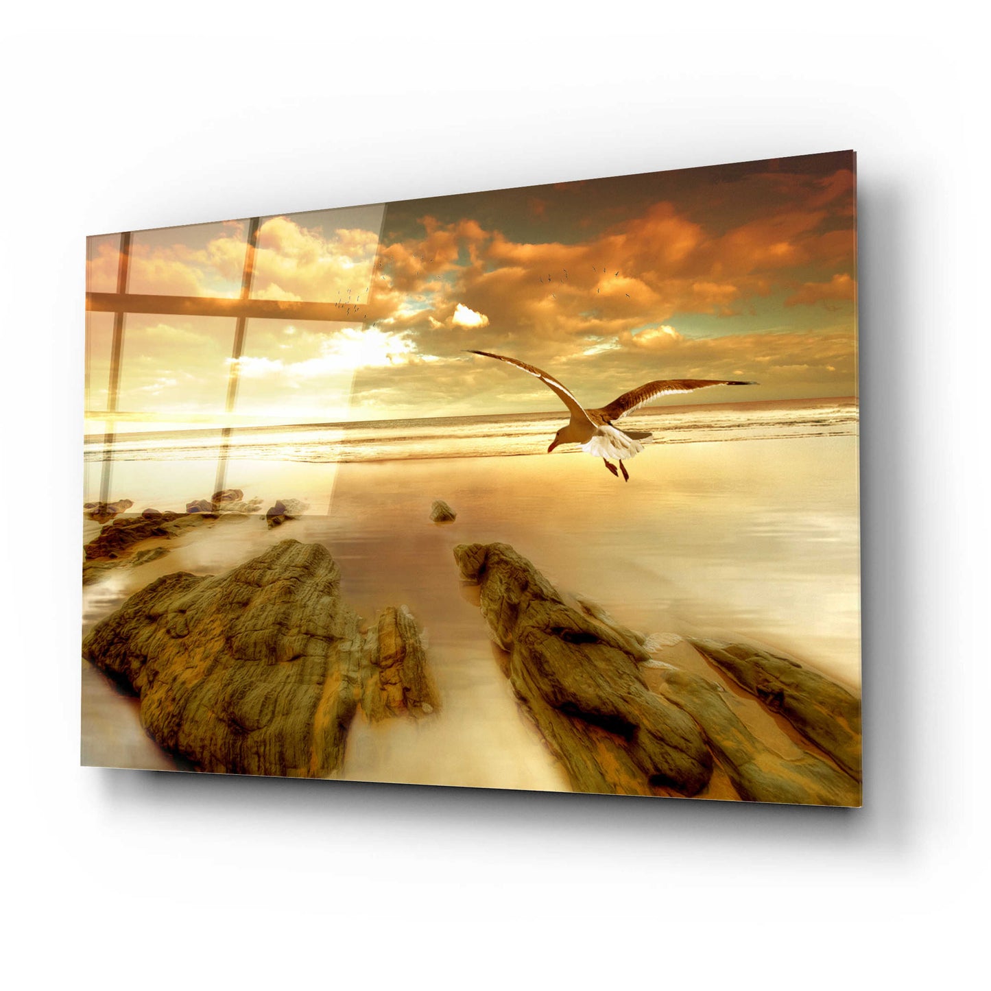 Epic Art 'Soft Sunrise on the Beach 4' by Carlos Casamayor, Acrylic Glass Wall Art,24x16