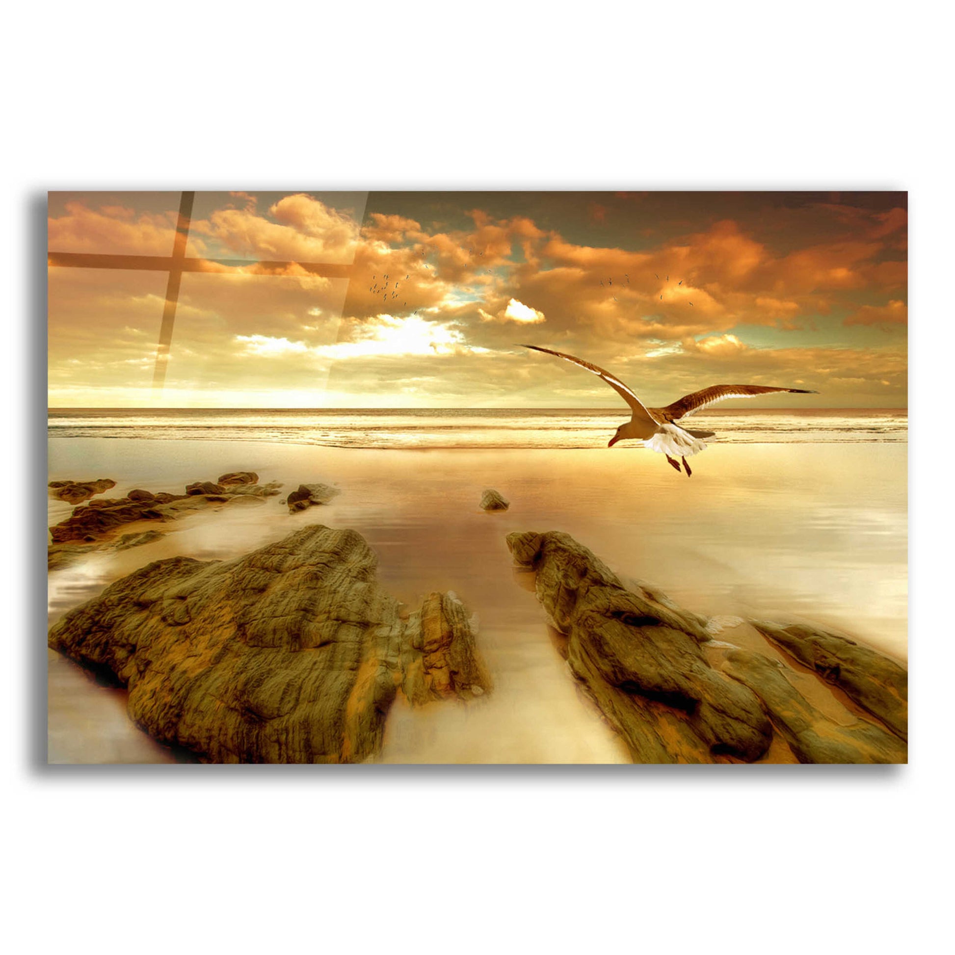 Epic Art 'Soft Sunrise on the Beach 4' by Carlos Casamayor, Acrylic Glass Wall Art,24x16