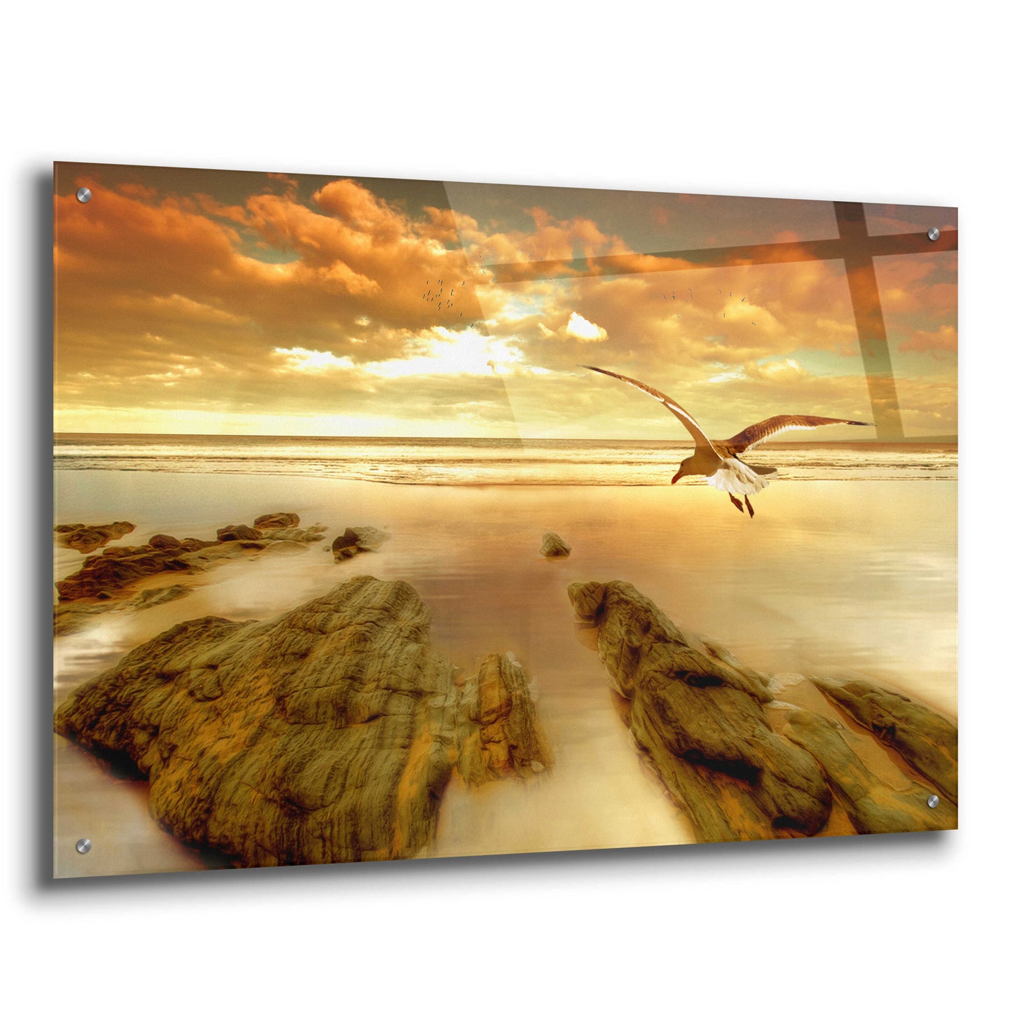 Epic Art 'Soft Sunrise on the Beach 4' by Carlos Casamayor, Acrylic Glass Wall Art,36x24