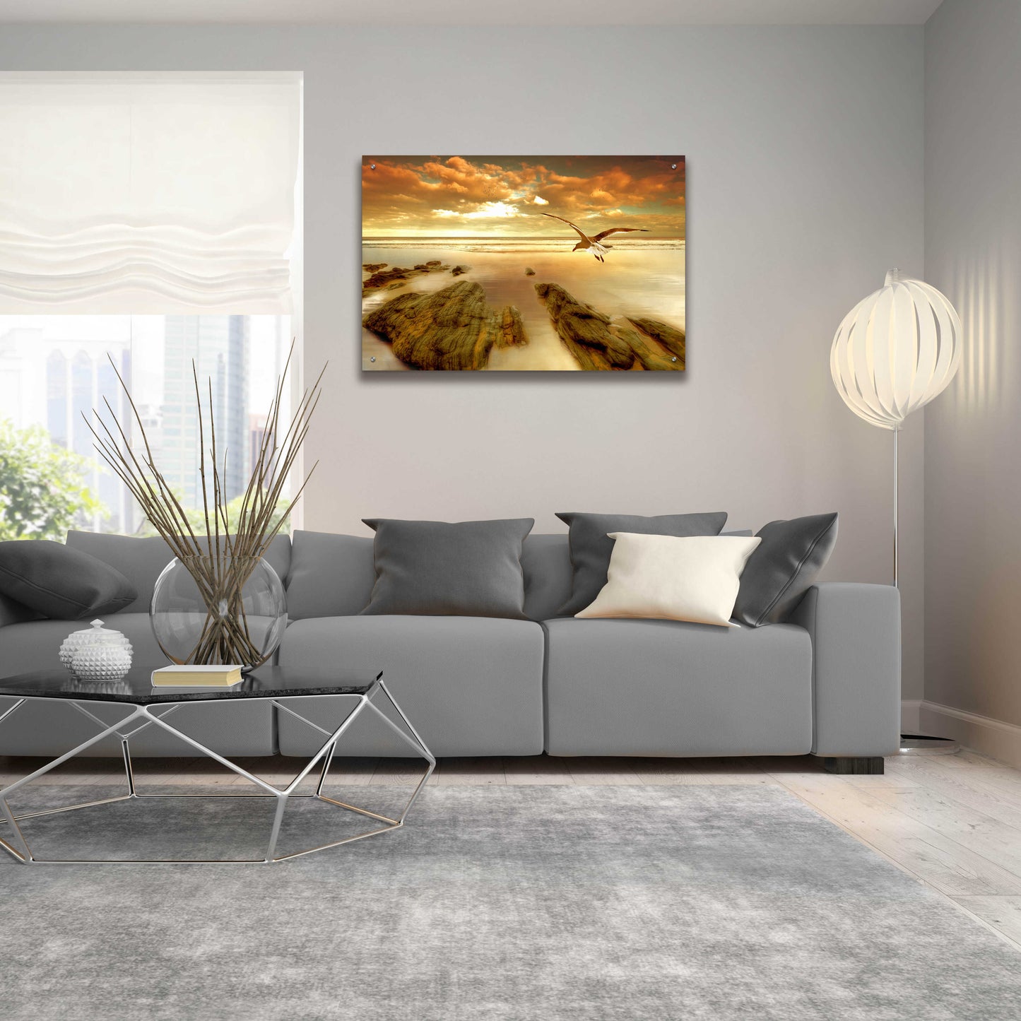 Epic Art 'Soft Sunrise on the Beach 4' by Carlos Casamayor, Acrylic Glass Wall Art,36x24