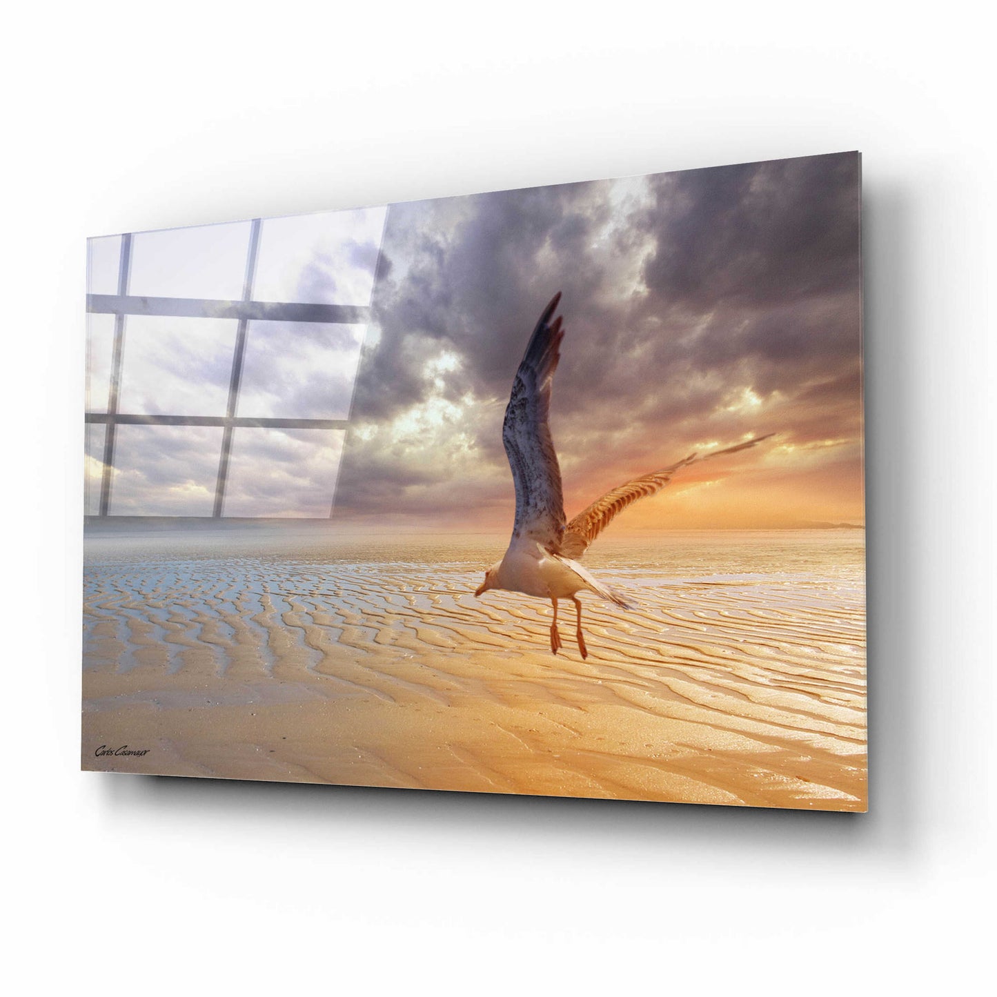 Epic Art 'Soft Sunrise on the Beach 5' by Carlos Casamayor, Acrylic Glass Wall Art,16x12