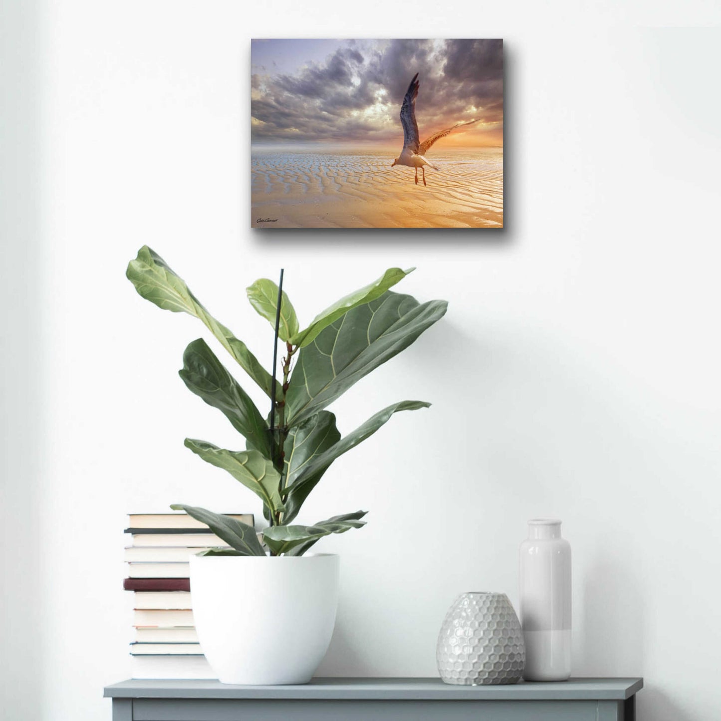 Epic Art 'Soft Sunrise on the Beach 5' by Carlos Casamayor, Acrylic Glass Wall Art,16x12