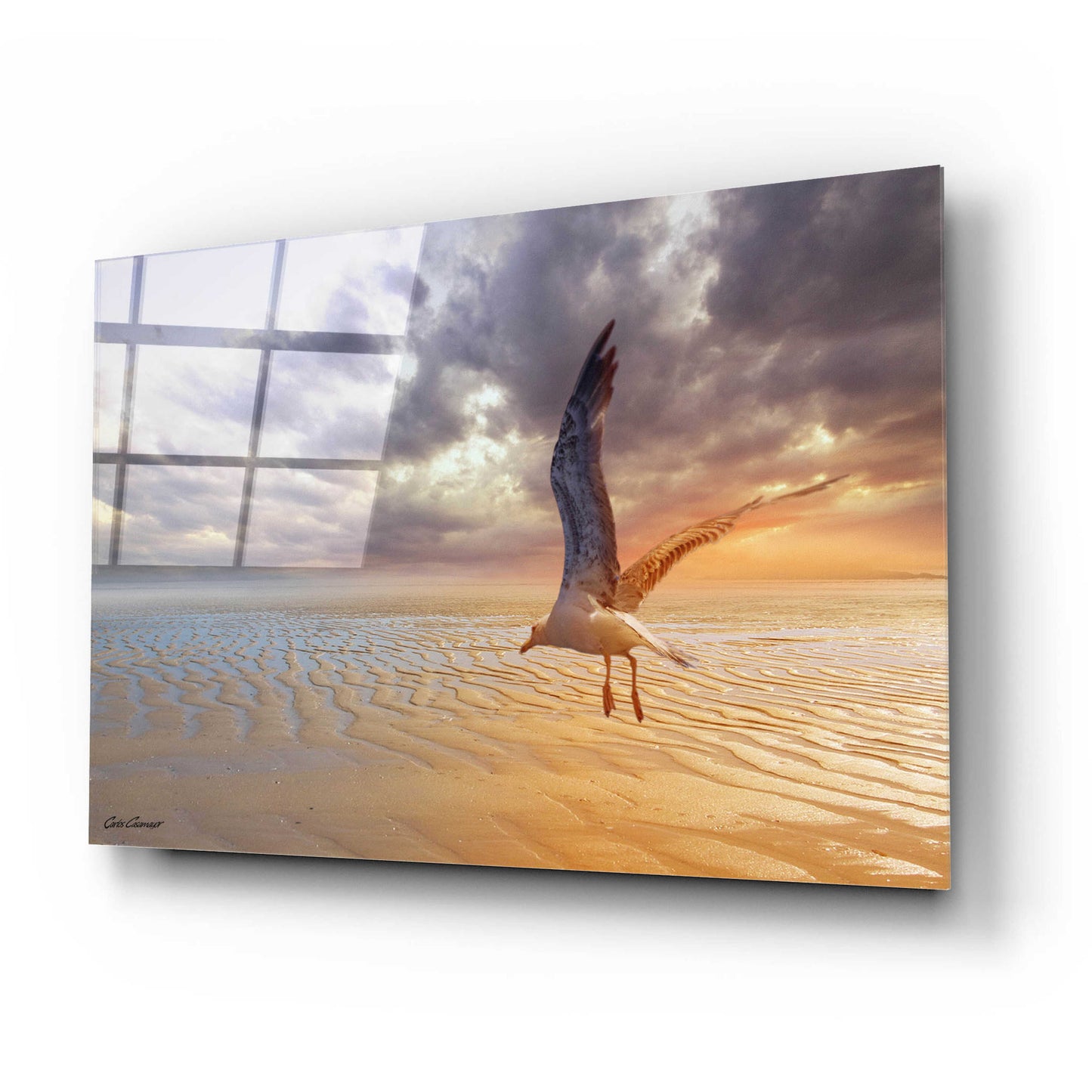 Epic Art 'Soft Sunrise on the Beach 5' by Carlos Casamayor, Acrylic Glass Wall Art,24x16