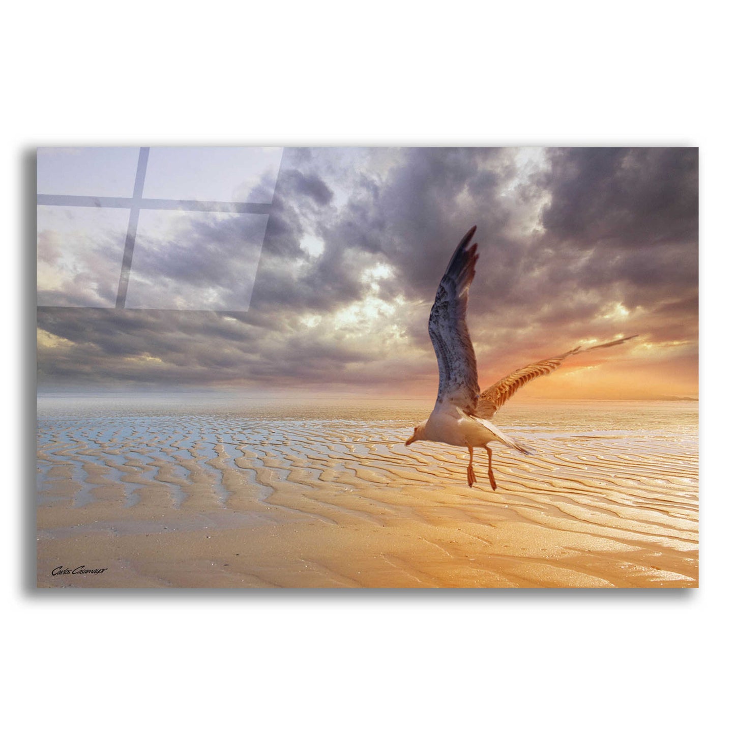 Epic Art 'Soft Sunrise on the Beach 5' by Carlos Casamayor, Acrylic Glass Wall Art,24x16