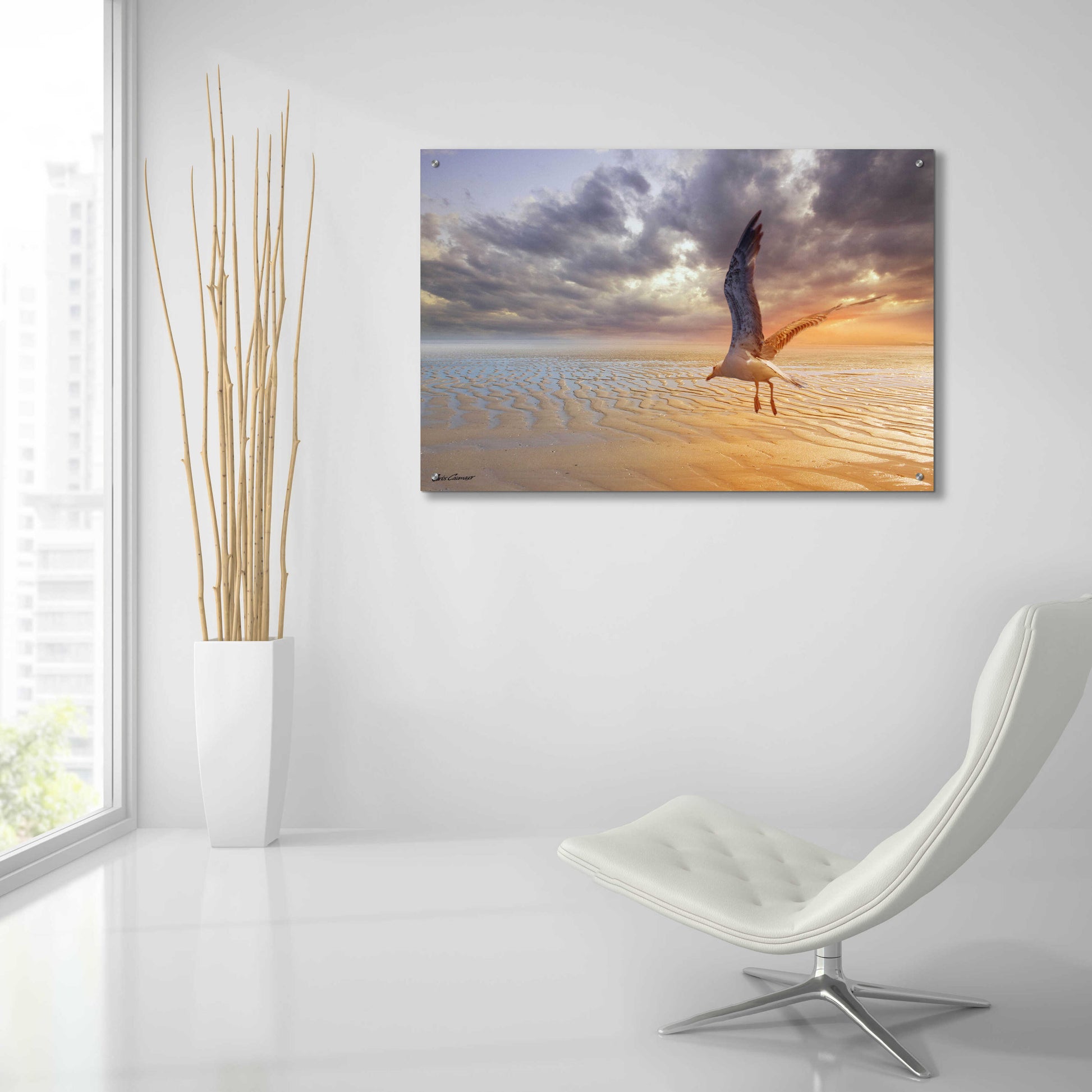 Epic Art 'Soft Sunrise on the Beach 5' by Carlos Casamayor, Acrylic Glass Wall Art,36x24