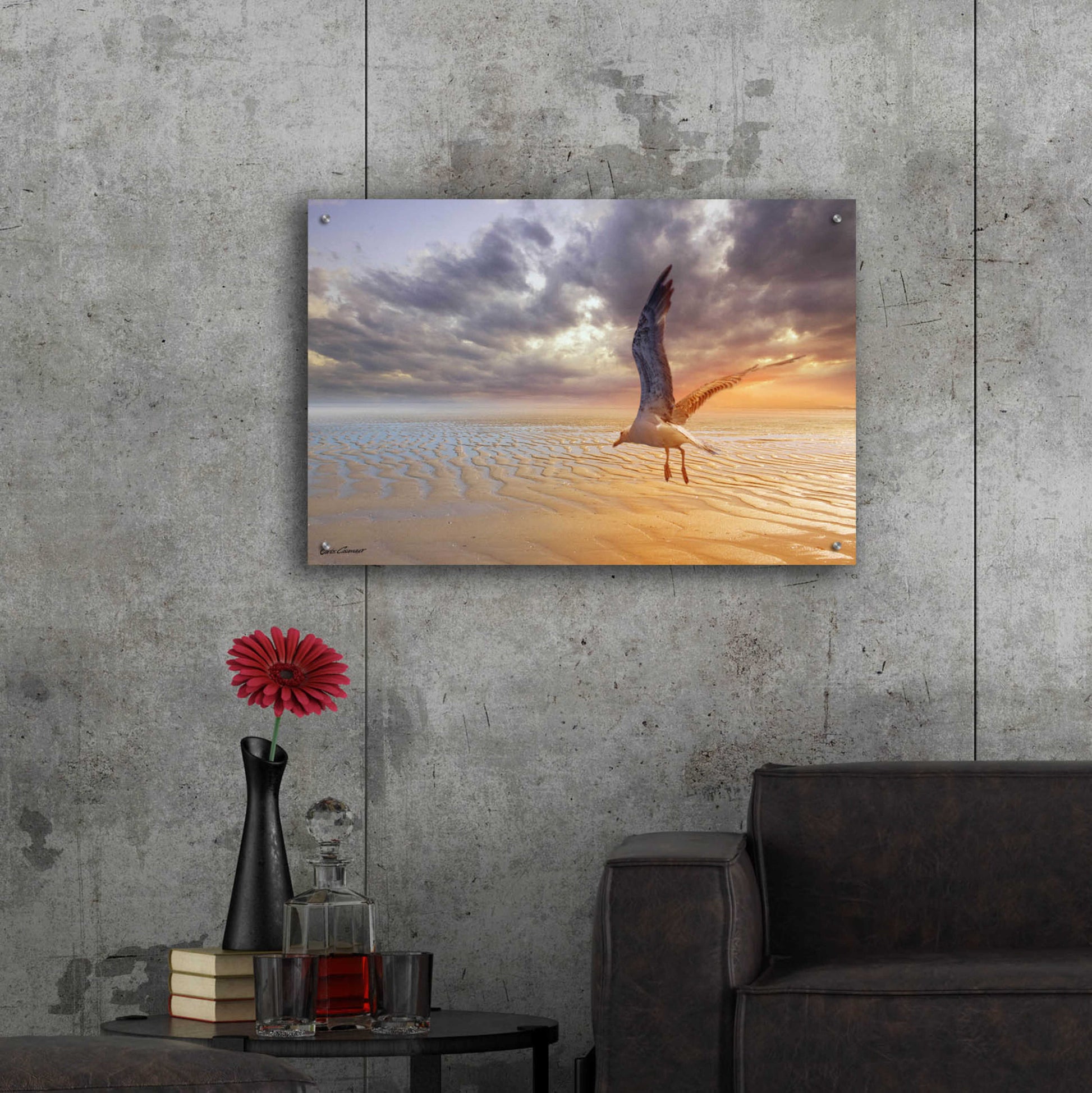 Epic Art 'Soft Sunrise on the Beach 5' by Carlos Casamayor, Acrylic Glass Wall Art,36x24