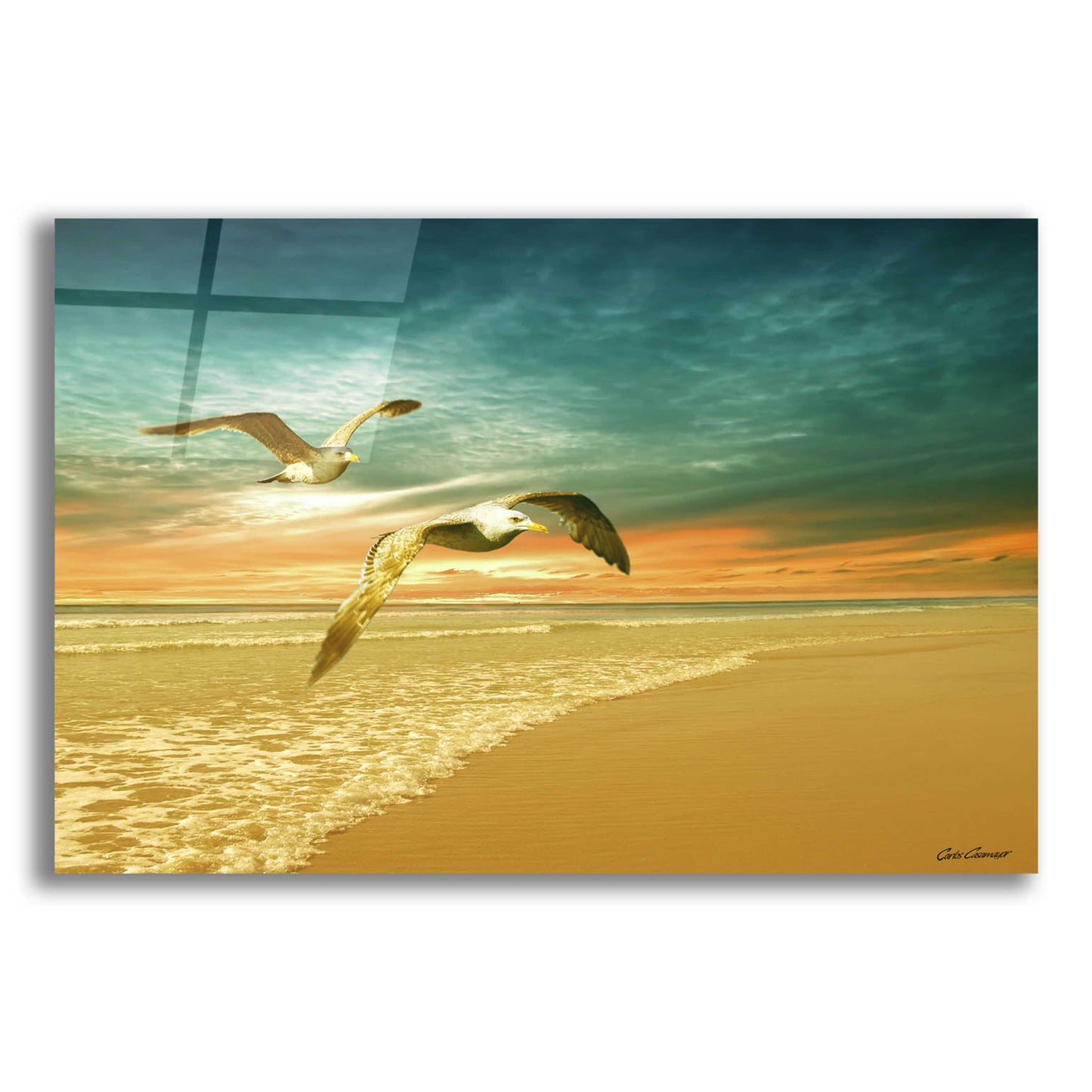 Epic Art 'Soft Sunrise on the Beach 6' by Carlos Casamayor, Acrylic Glass Wall Art,24x16