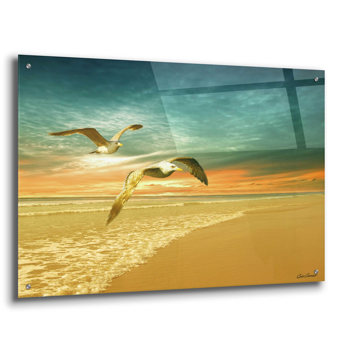 Epic Art 'Soft Sunrise on the Beach 6' by Carlos Casamayor, Acrylic Glass Wall Art,36x24