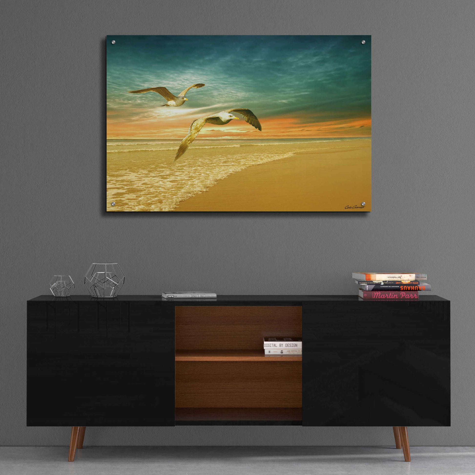 Epic Art 'Soft Sunrise on the Beach 6' by Carlos Casamayor, Acrylic Glass Wall Art,36x24