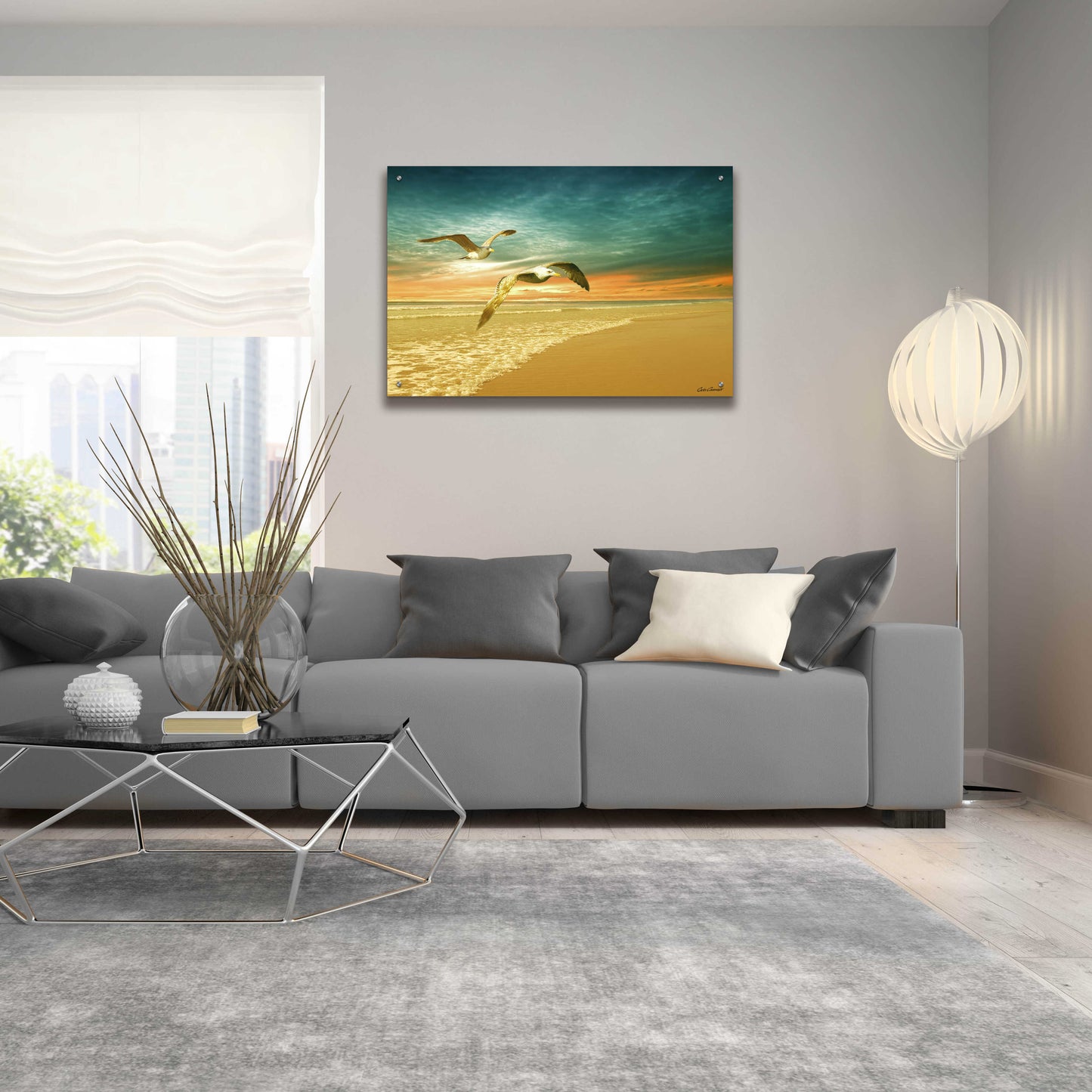 Epic Art 'Soft Sunrise on the Beach 6' by Carlos Casamayor, Acrylic Glass Wall Art,36x24