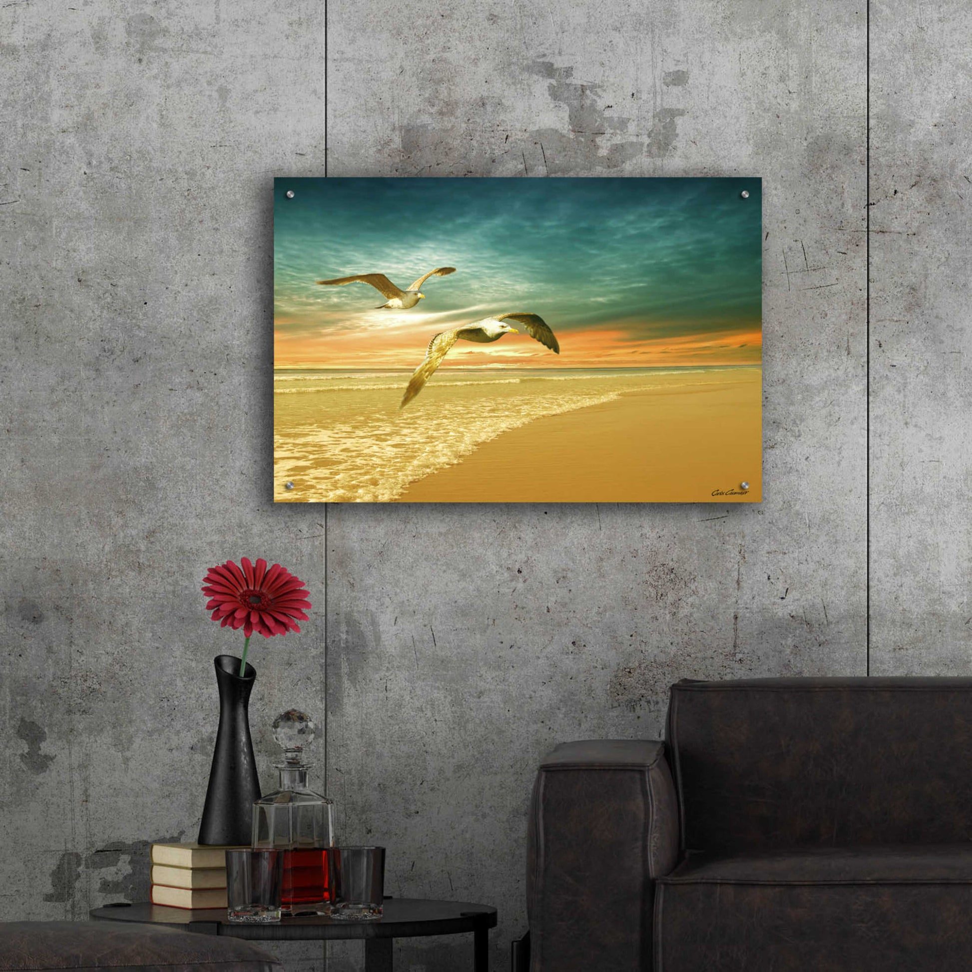 Epic Art 'Soft Sunrise on the Beach 6' by Carlos Casamayor, Acrylic Glass Wall Art,36x24