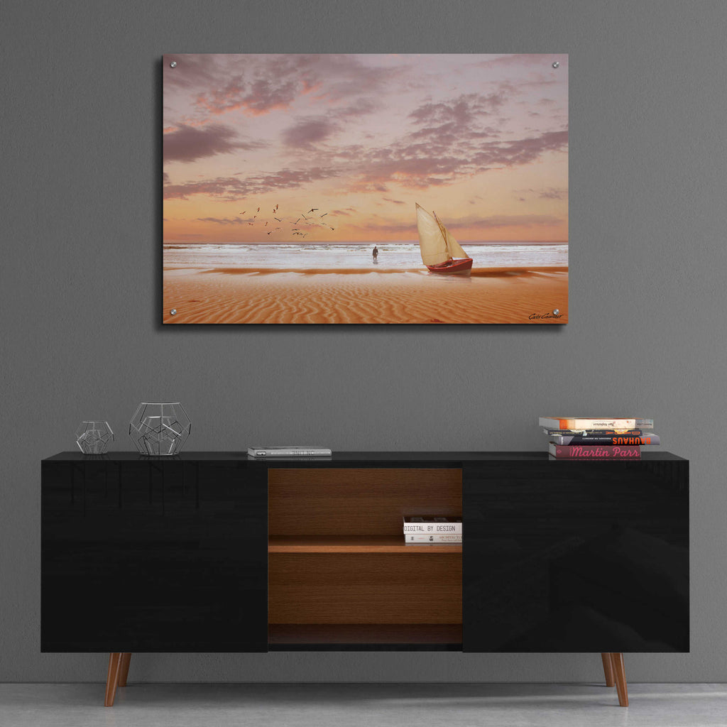 Epic Art 'Soft Sunrise on the Beach 7' by Carlos Casamayor, Acrylic Glass Wall Art,36x24