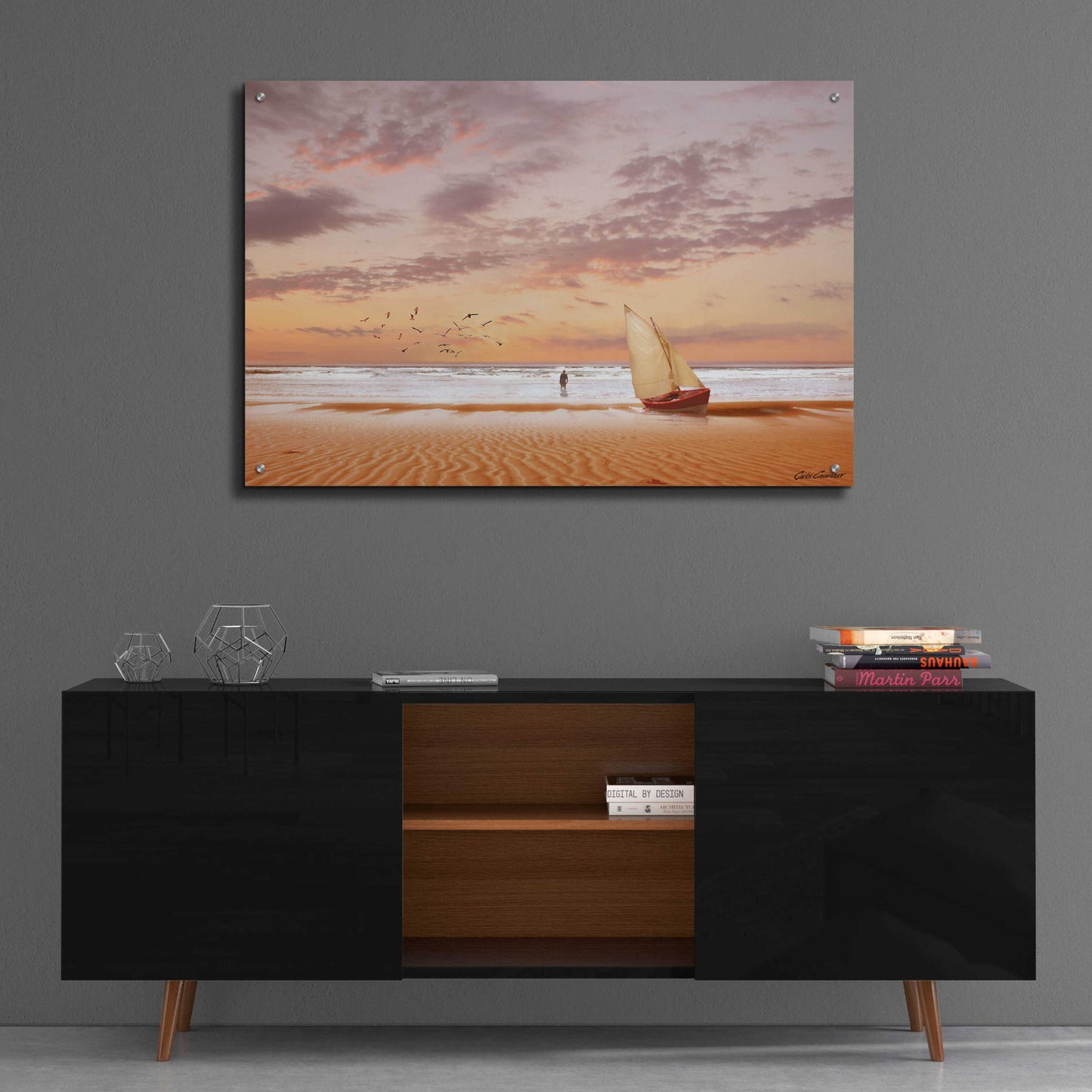 Epic Art 'Soft Sunrise on the Beach 7' by Carlos Casamayor, Acrylic Glass Wall Art,36x24