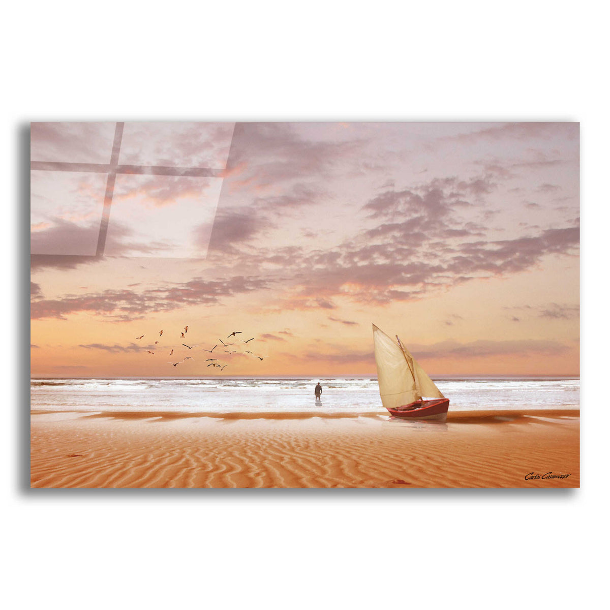 Epic Art 'Soft Sunrise on the Beach 7' by Carlos Casamayor, Acrylic Glass Wall Art