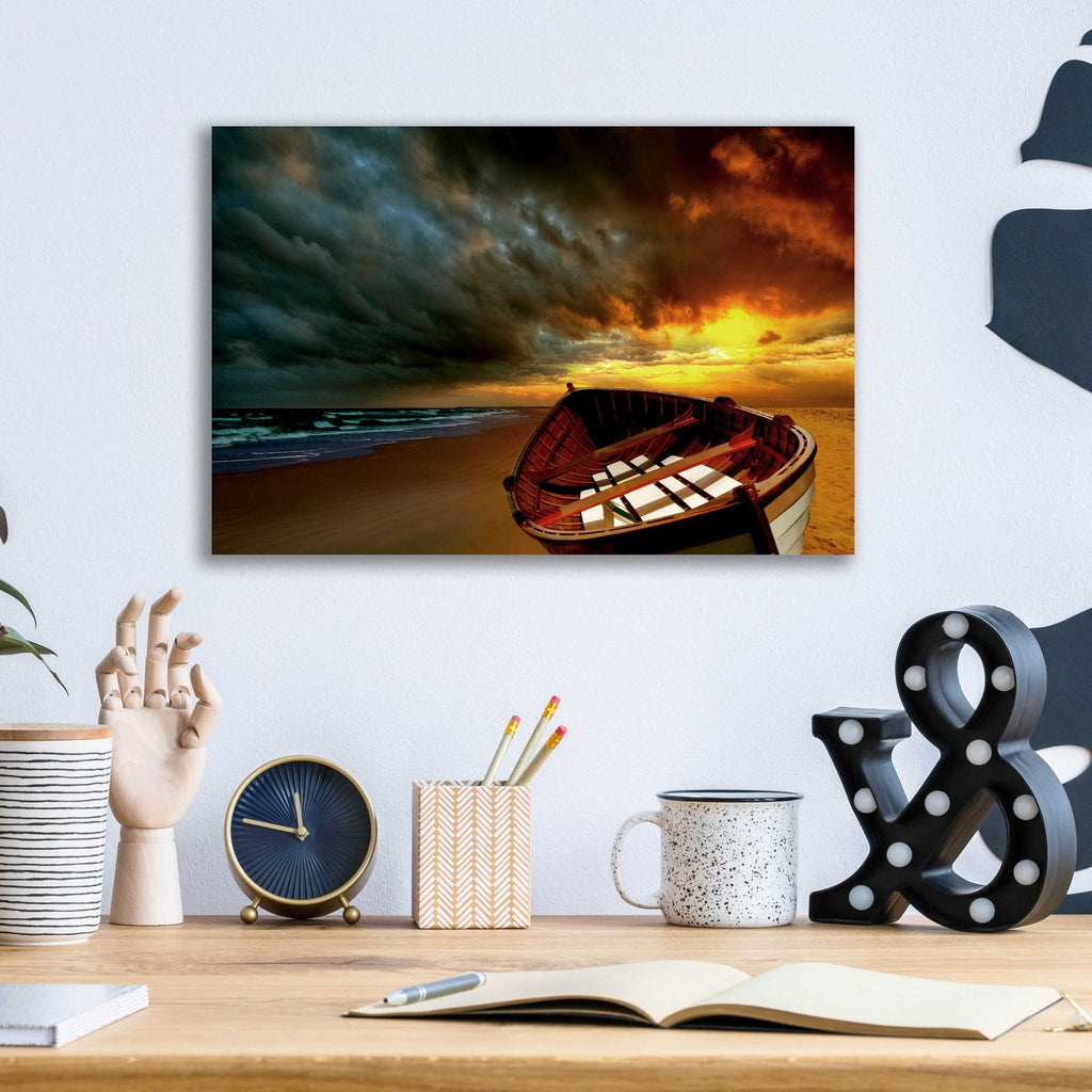 Soft Sunrise on the Beach 9 by Carlos Casamayor - 16x12 acrylic wall art in a room