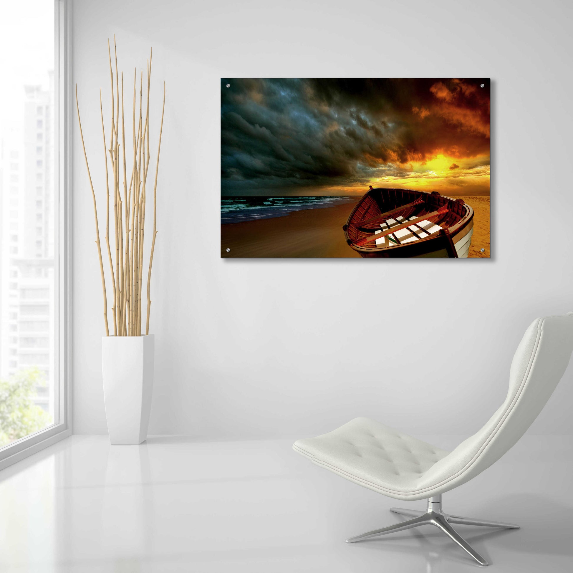 Epic Art 'Soft Sunrise on the Beach 9' by Carlos Casamayor, Acrylic Glass Wall Art,36x24