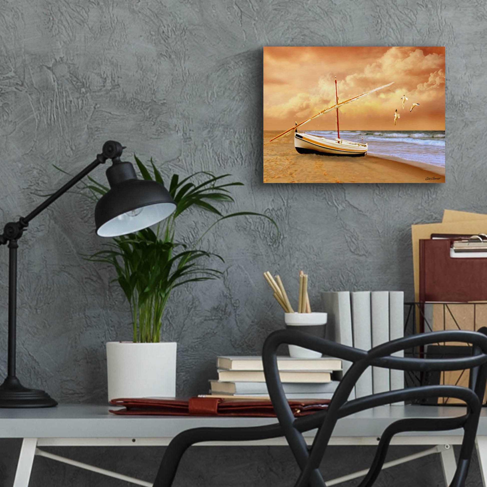 Epic Art 'Soft Sunrise on the Beach 10' by Carlos Casamayor, Acrylic Glass Wall Art,16x12