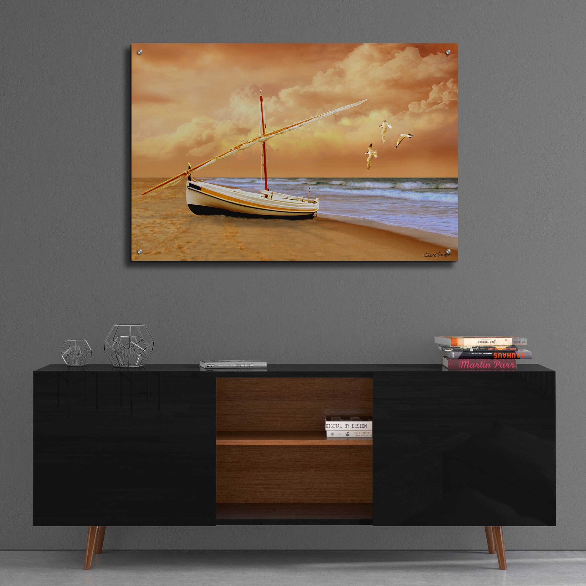 Epic Art 'Soft Sunrise on the Beach 10' by Carlos Casamayor, Acrylic Glass Wall Art,36x24