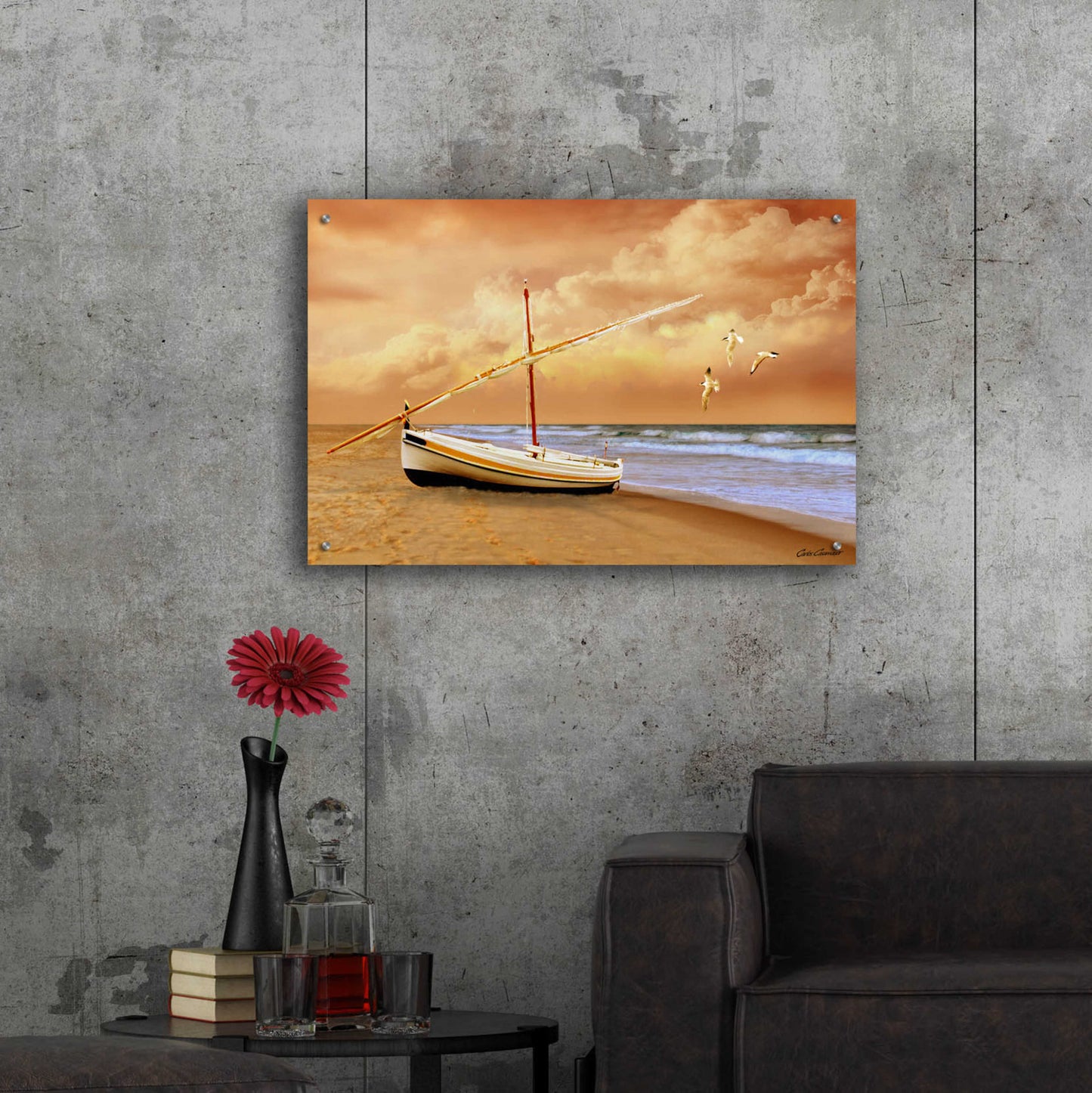 Epic Art 'Soft Sunrise on the Beach 10' by Carlos Casamayor, Acrylic Glass Wall Art,36x24