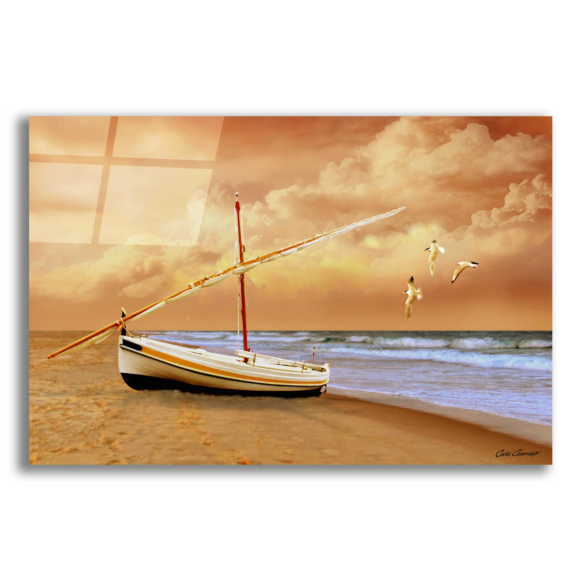 Epic Art 'Soft Sunrise on the Beach 10' by Carlos Casamayor, Acrylic Glass Wall Art