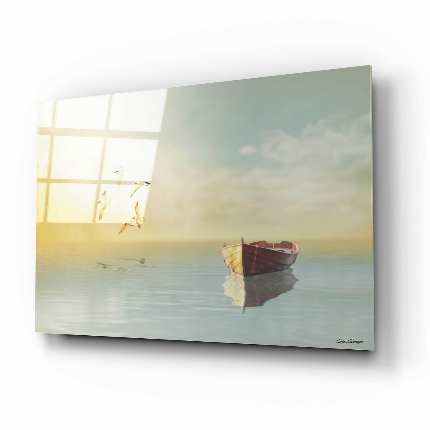 Epic Art 'Soft Sunrise on the Beach 11' by Carlos Casamayor, Acrylic Glass Wall Art,16x12