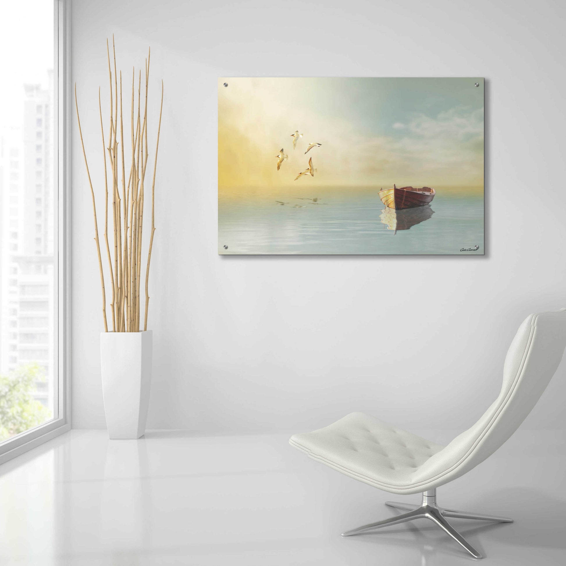 Epic Art 'Soft Sunrise on the Beach 11' by Carlos Casamayor, Acrylic Glass Wall Art,36x24