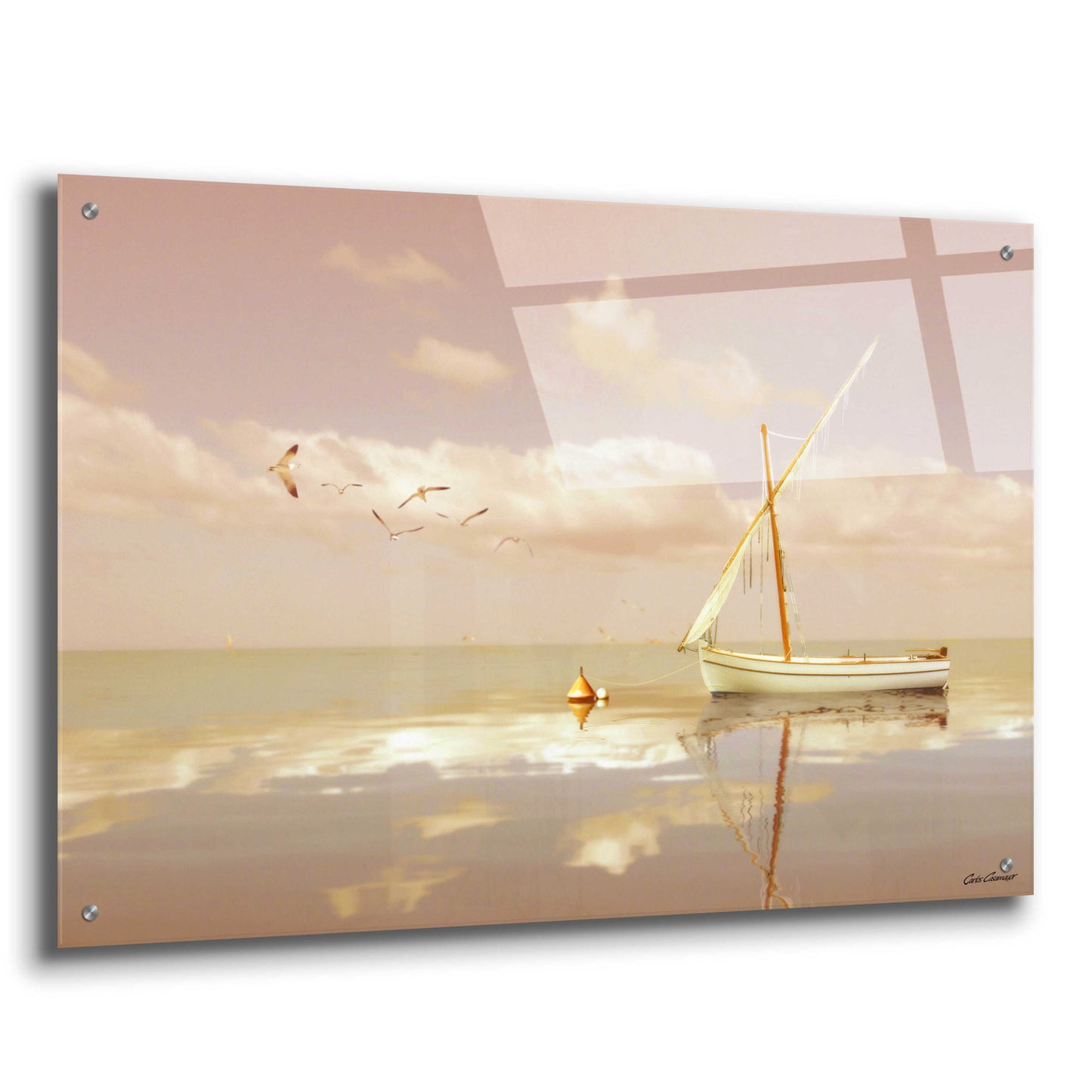 Epic Art 'Soft Sunrise on the Beach 12' by Carlos Casamayor, Acrylic Glass Wall Art,36x24