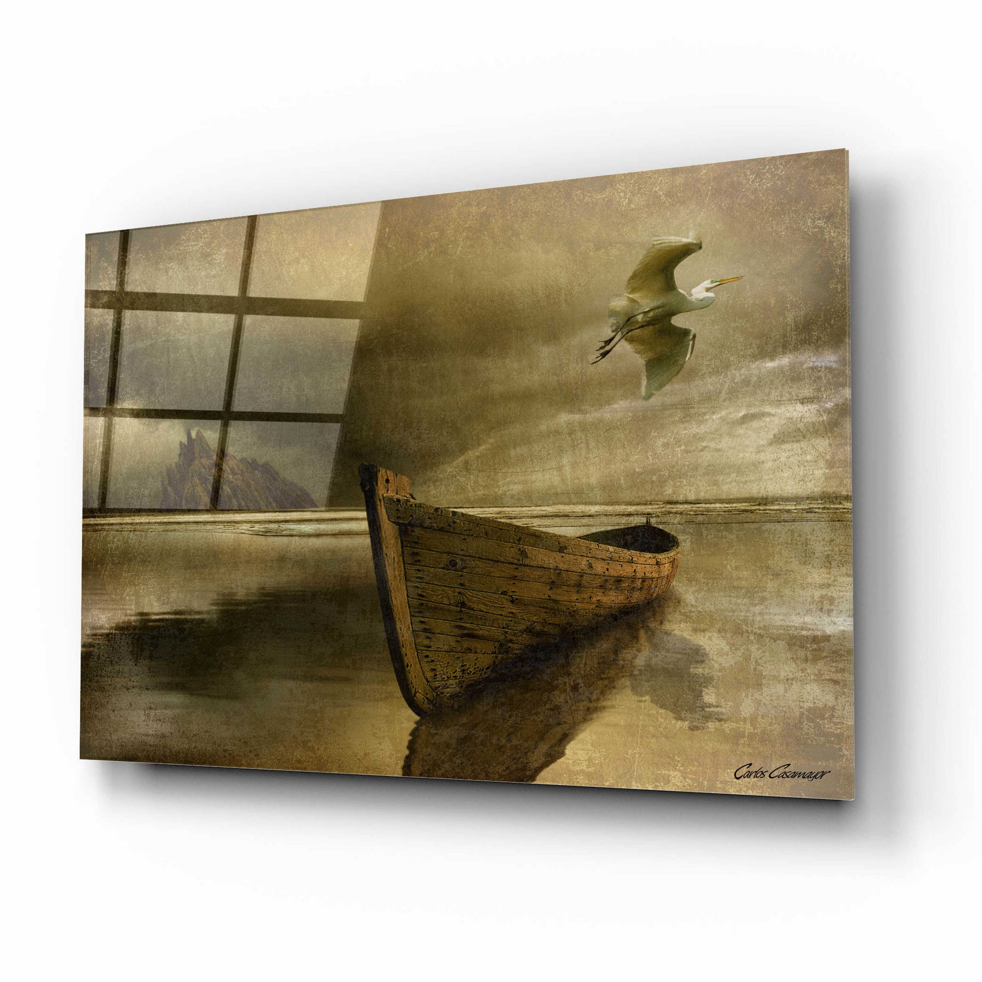 Epic Art 'The Solitude of the Sea 3B' by Carlos Casamayor, Acrylic Glass Wall Art,16x12