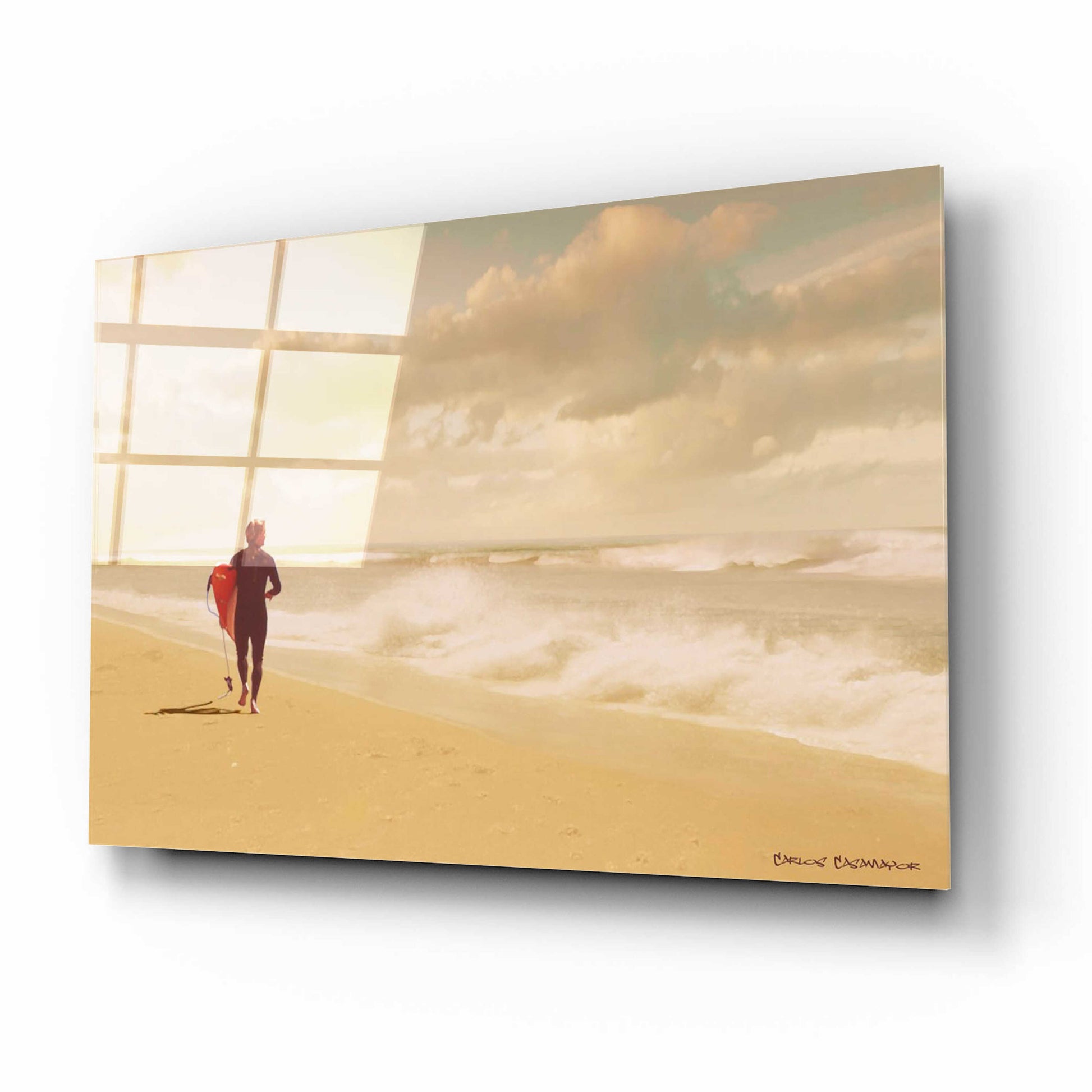 Epic Art 'The Surfer' by Carlos Casamayor, Acrylic Glass Wall Art,16x12