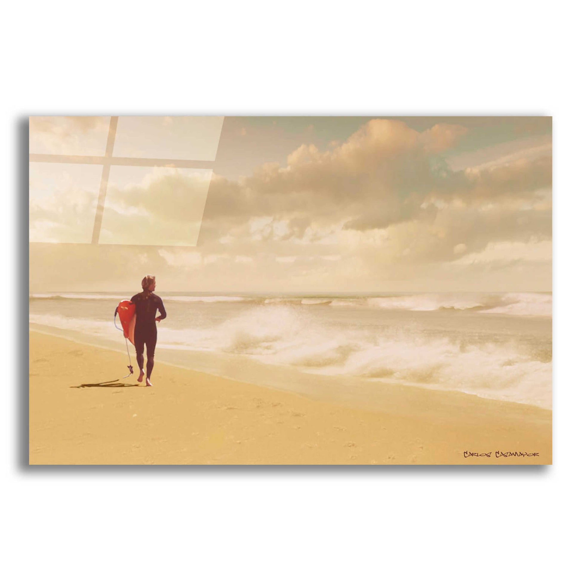 Epic Art 'The Surfer' by Carlos Casamayor, Acrylic Glass Wall Art,24x16