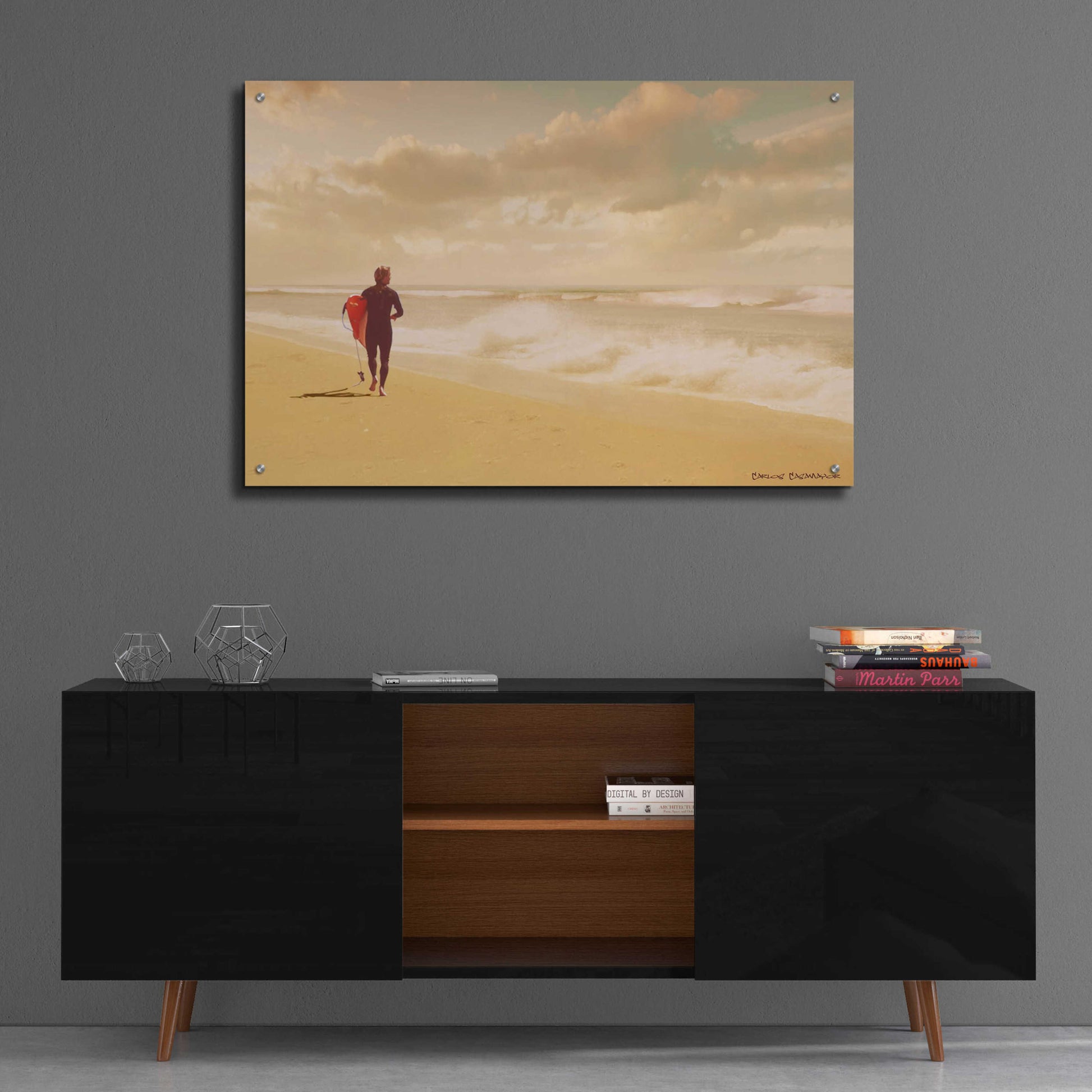 Epic Art 'The Surfer' by Carlos Casamayor, Acrylic Glass Wall Art,36x24