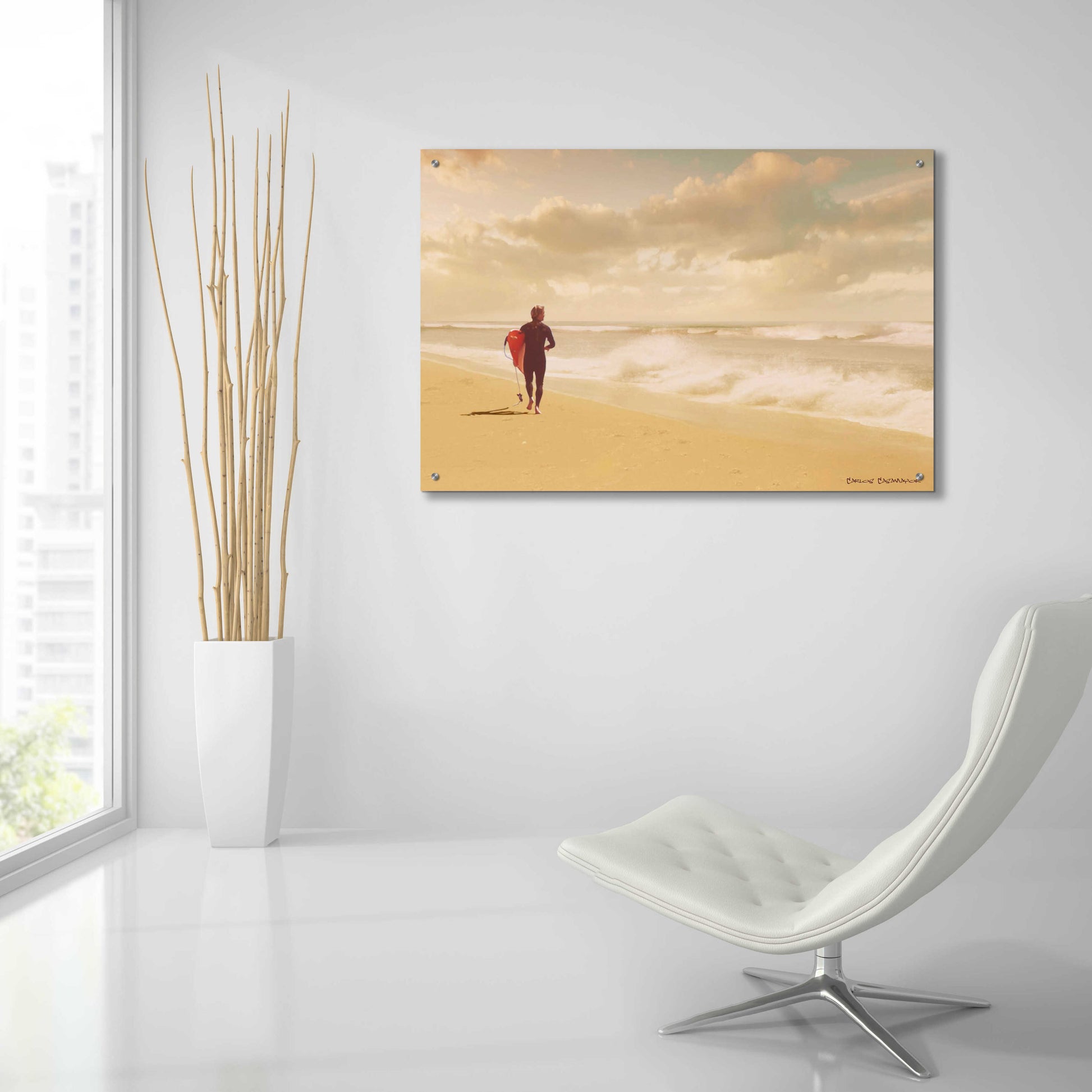 Epic Art 'The Surfer' by Carlos Casamayor, Acrylic Glass Wall Art,36x24