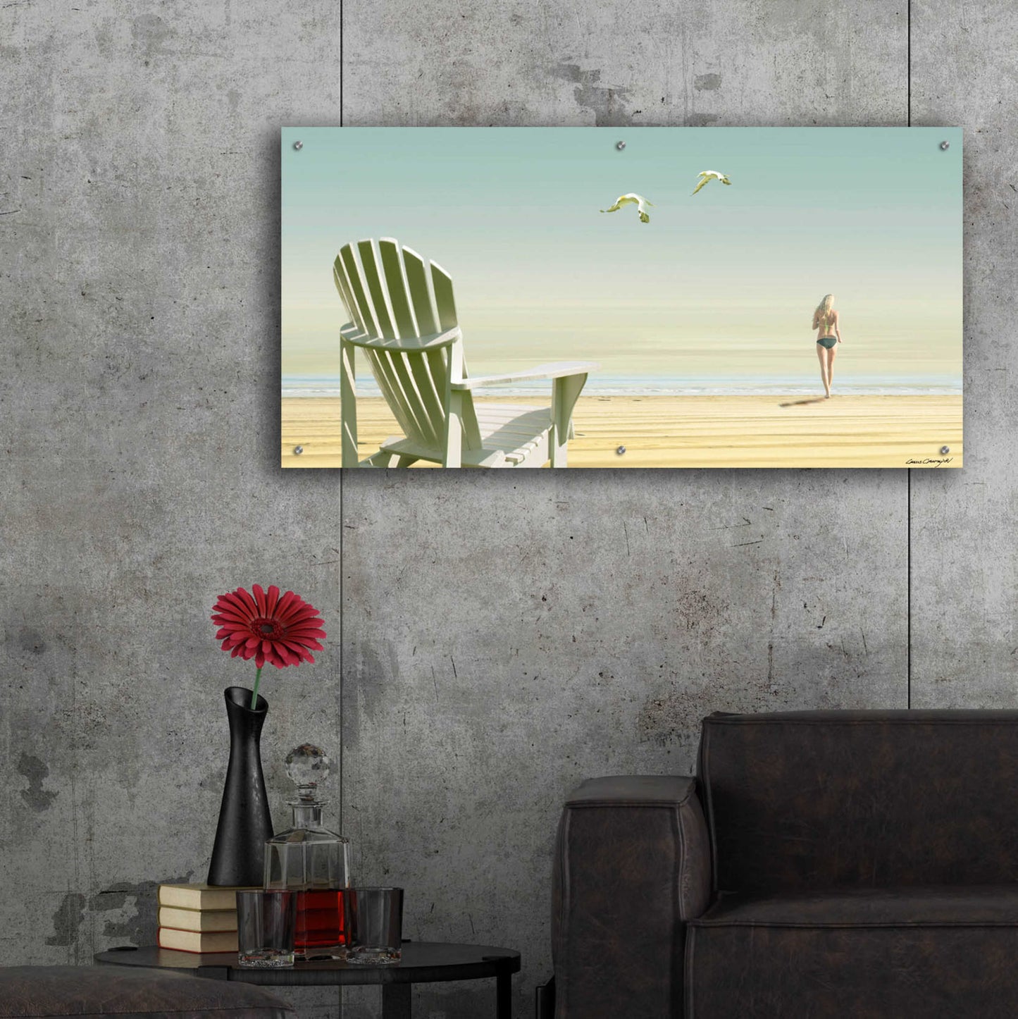 Epic Art 'Paradise 4' by Carlos Casamayor, Acrylic Glass Wall Art,48x24