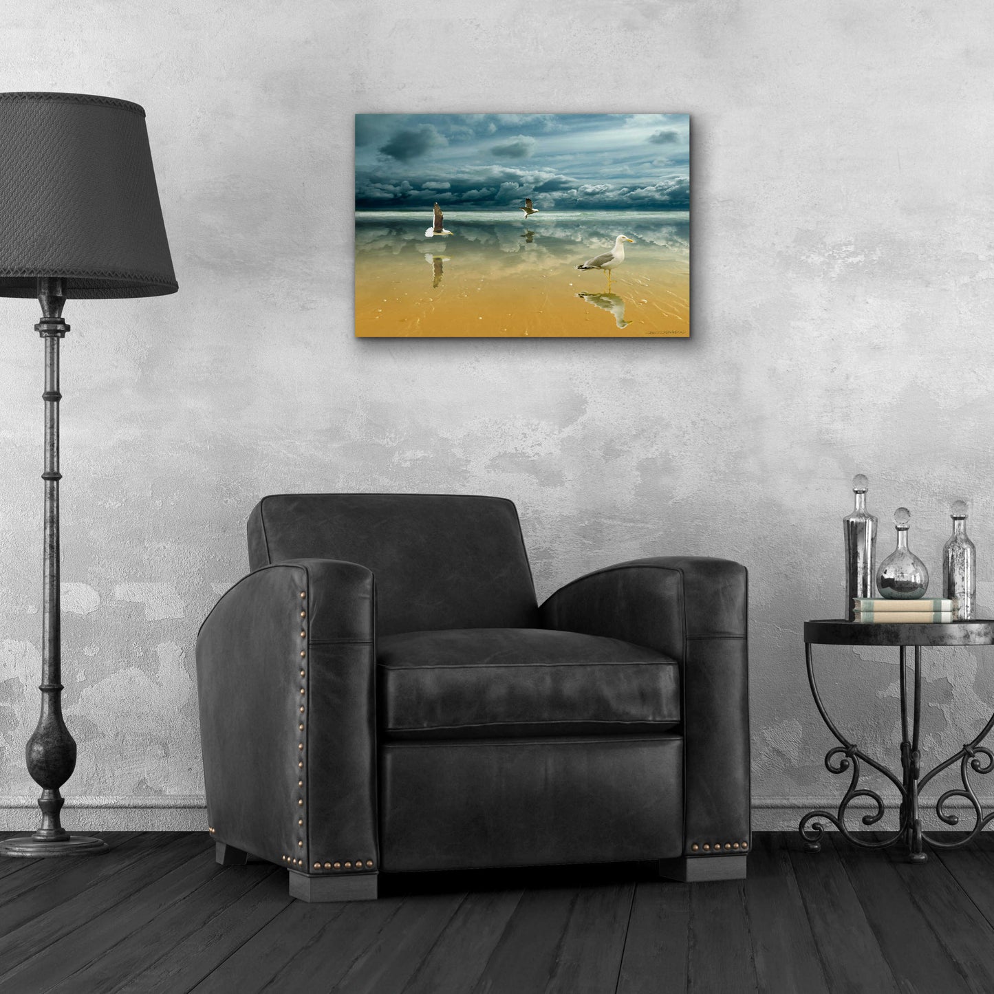 Epic Art 'Seagulls on the Beach' by Carlos Casamayor, Acrylic Glass Wall Art,24x16