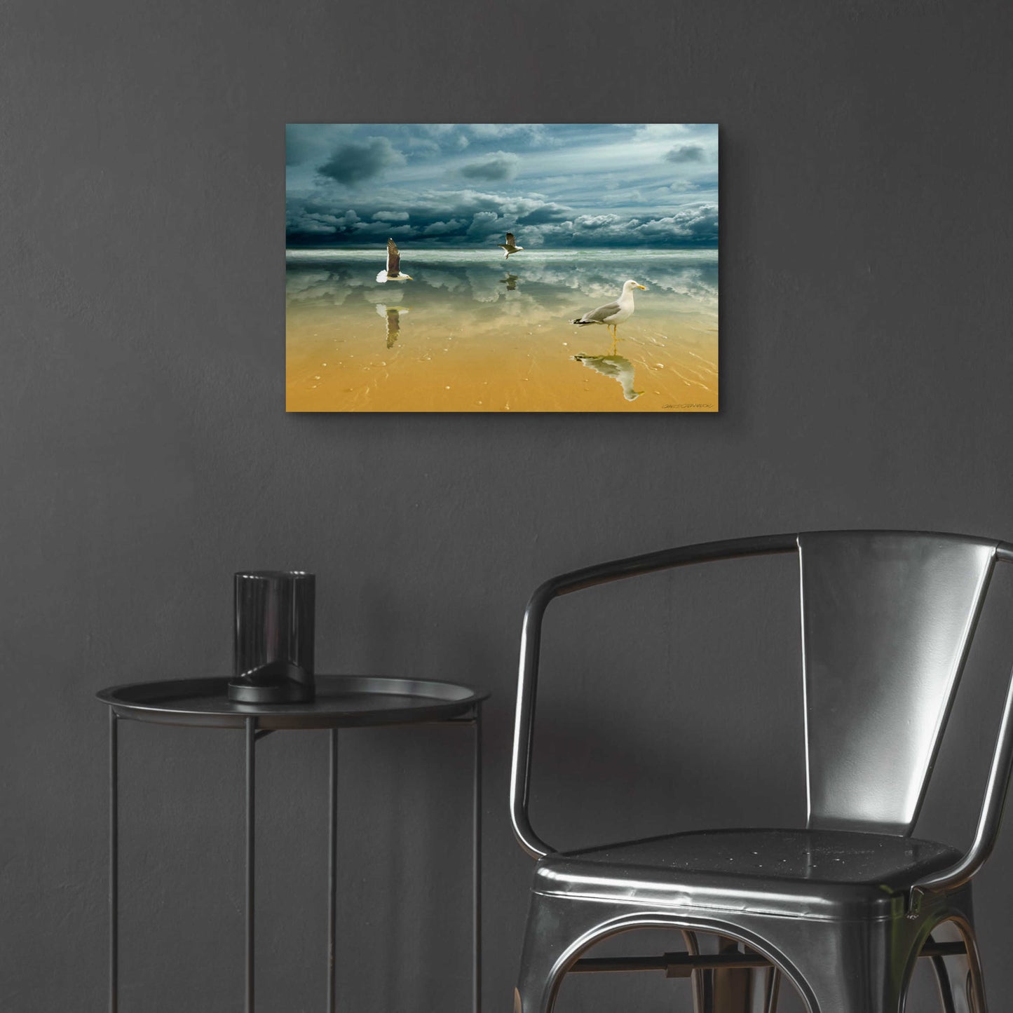 Epic Art 'Seagulls on the Beach' by Carlos Casamayor, Acrylic Glass Wall Art,24x16