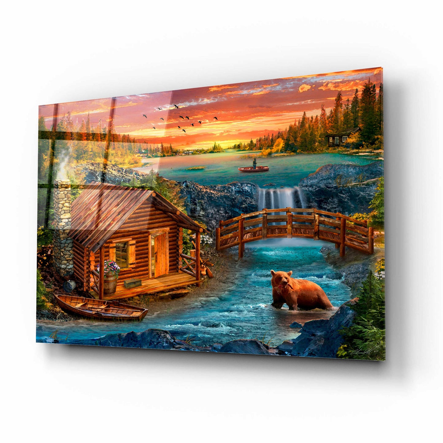 Epic Art '33_River_Cabin' by Chris Dobrowolski, Acrylic Glass Wall Art,16x12