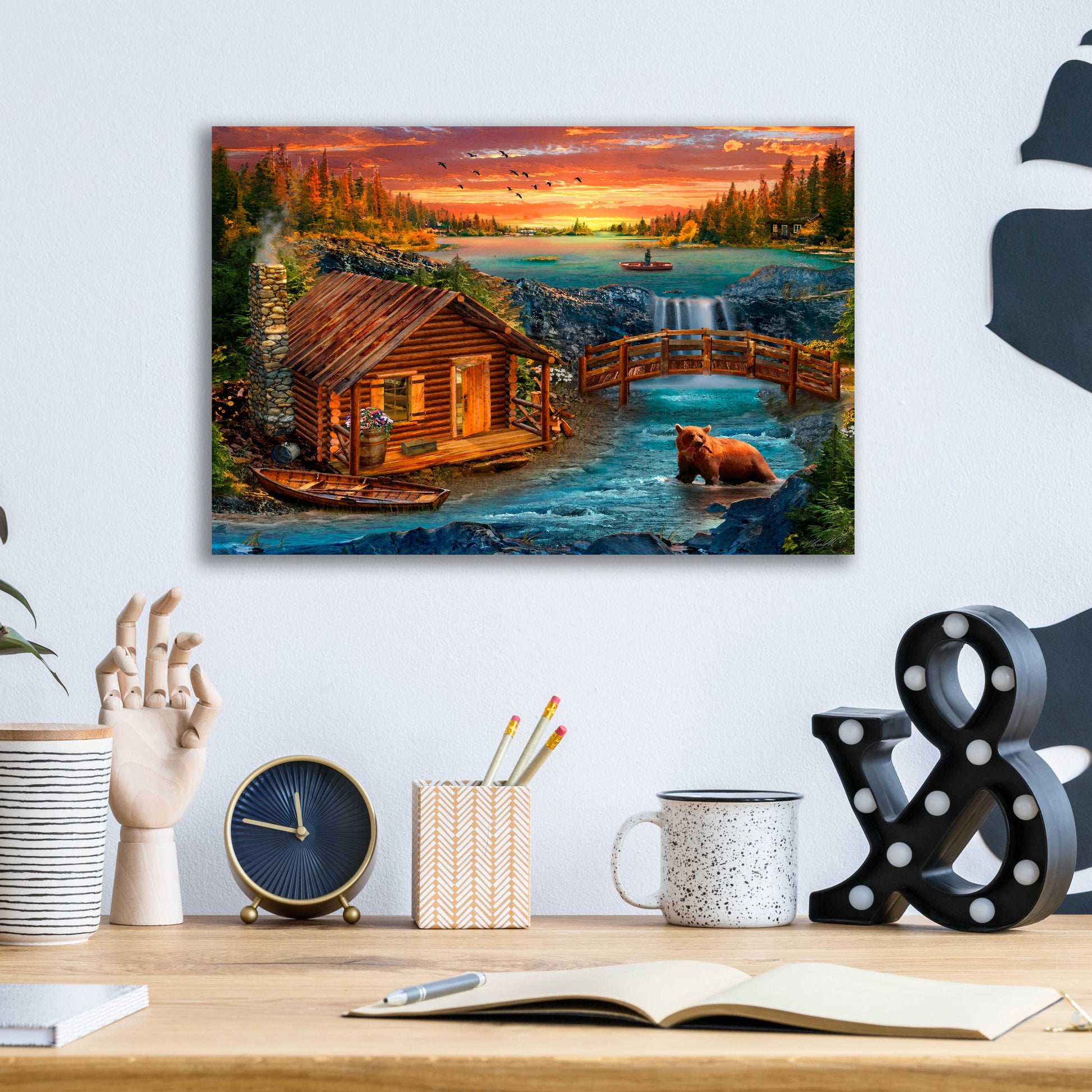 Epic Art '33_River_Cabin' by Chris Dobrowolski, Acrylic Glass Wall Art,16x12