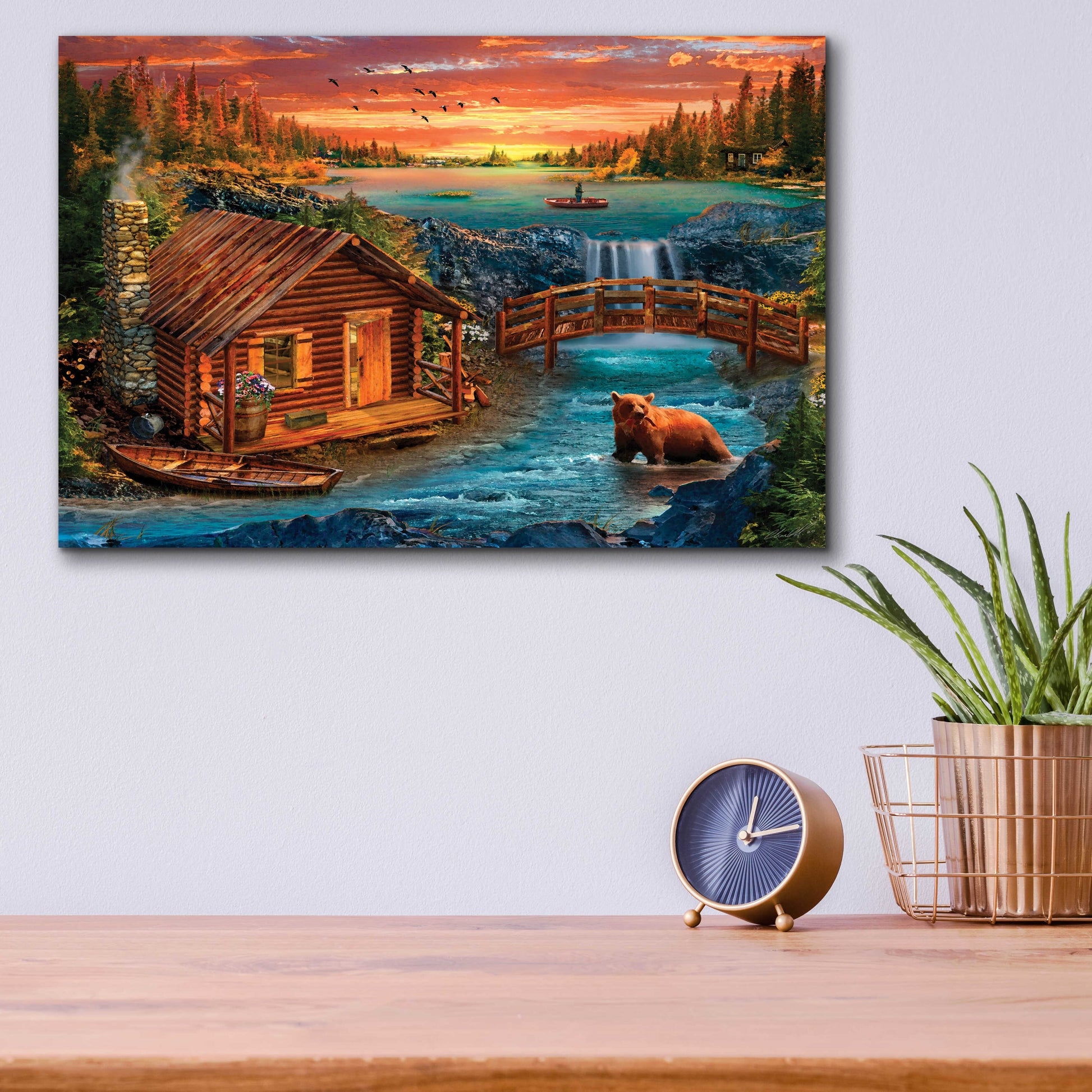 Epic Art '33_River_Cabin' by Chris Dobrowolski, Acrylic Glass Wall Art,16x12