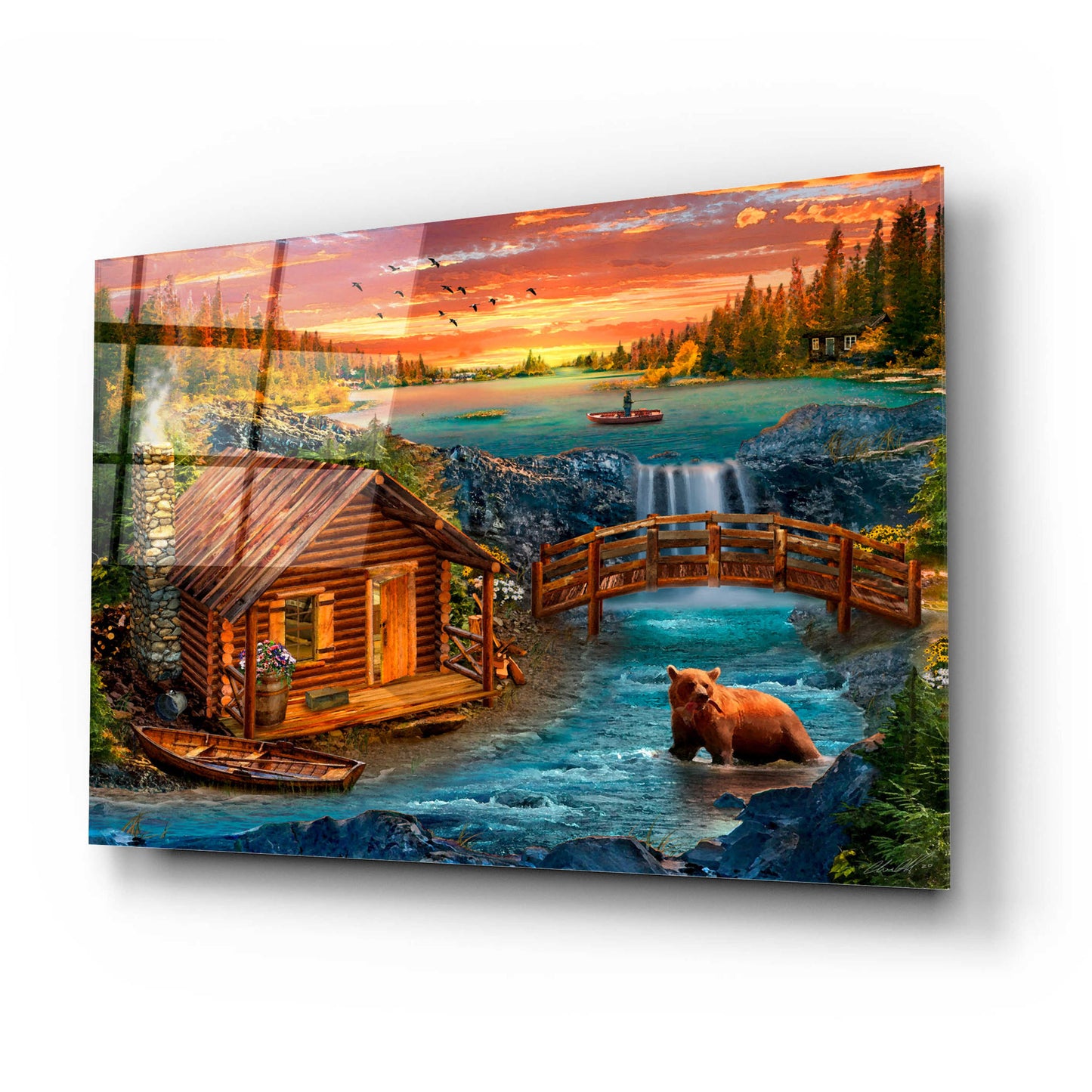 Epic Art '33_River_Cabin' by Chris Dobrowolski, Acrylic Glass Wall Art,24x16