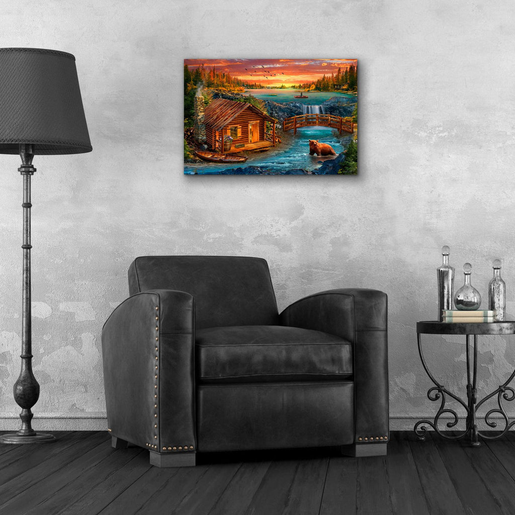 33_River_Cabin by Chris Dobrowolski - 24x16 acrylic wall art in a room