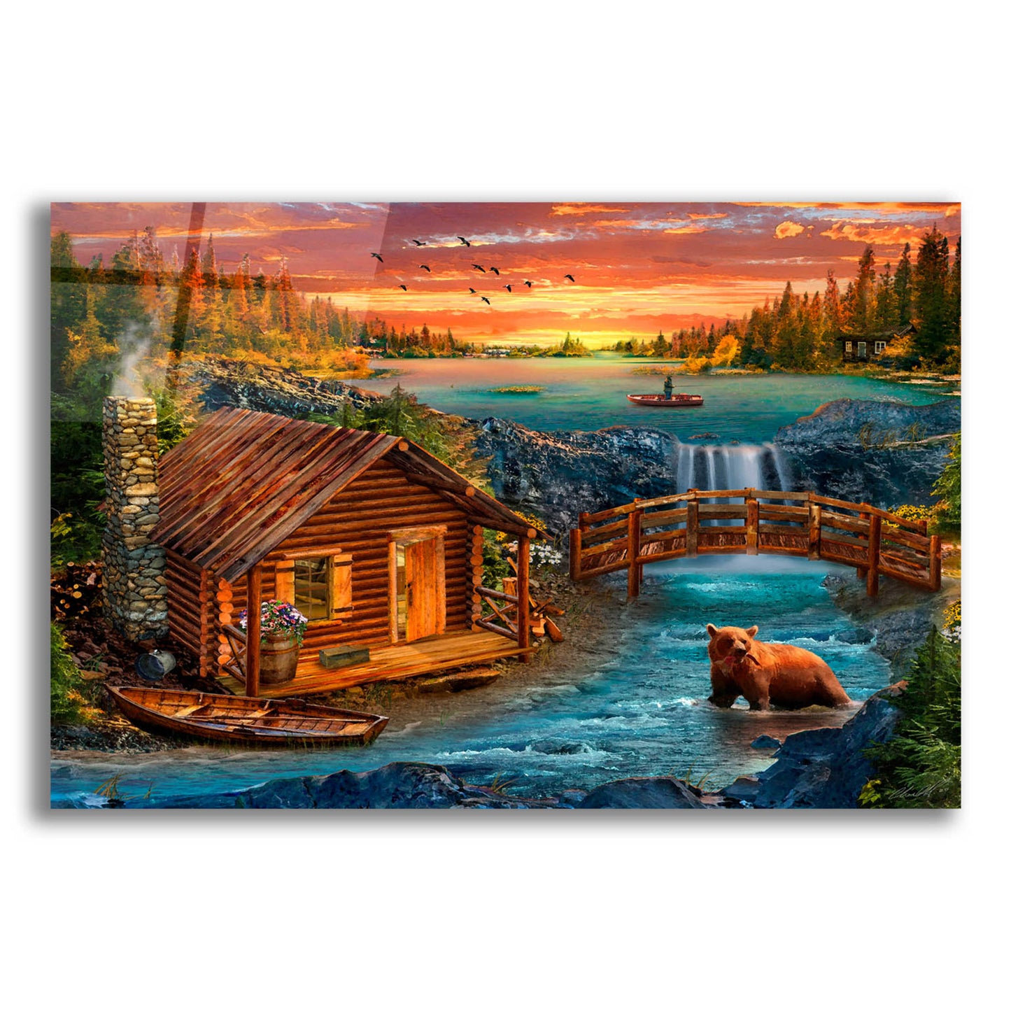 Epic Art '33_River_Cabin' by Chris Dobrowolski, Acrylic Glass Wall Art,24x16