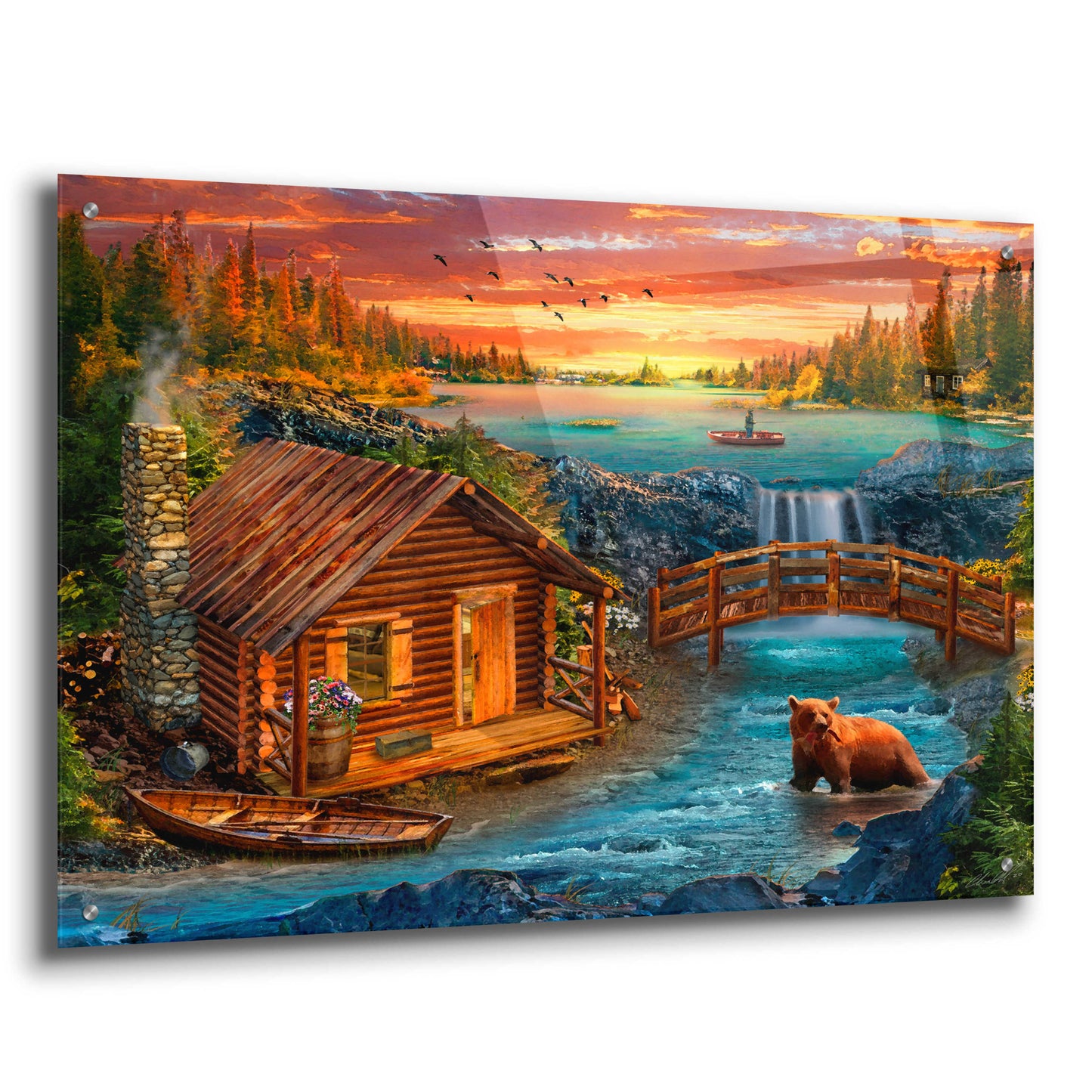 Epic Art '33_River_Cabin' by Chris Dobrowolski, Acrylic Glass Wall Art,36x24